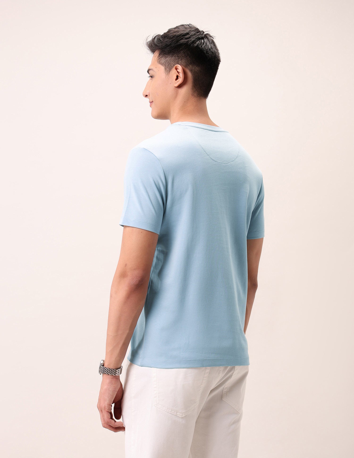 Brand Printed Outdoor T-Shirt Light Blue - U.S. Polo Assn. India | Large