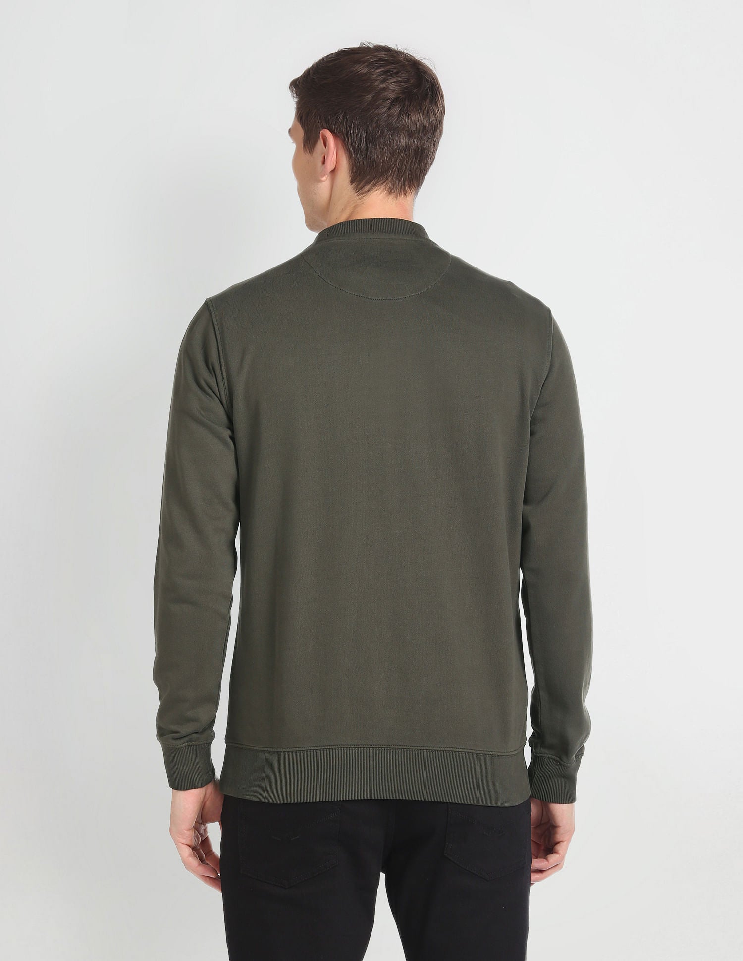 Crew Neck Brand Print Sweatshirt Olive - U.S. POLO ASSN. | Large