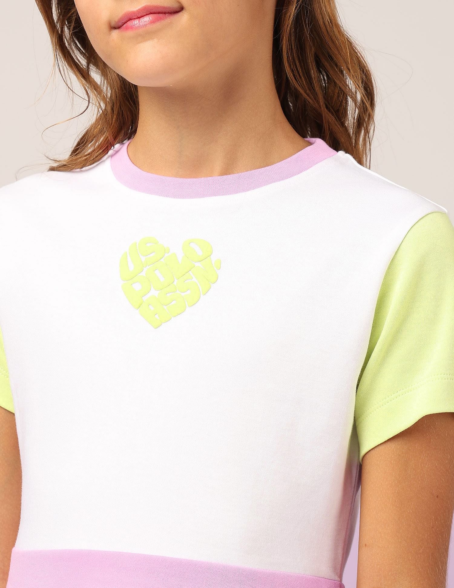 Girls Colorblocked Fit And Flare Dress Pink - U.S. POLO ASSN. | Large