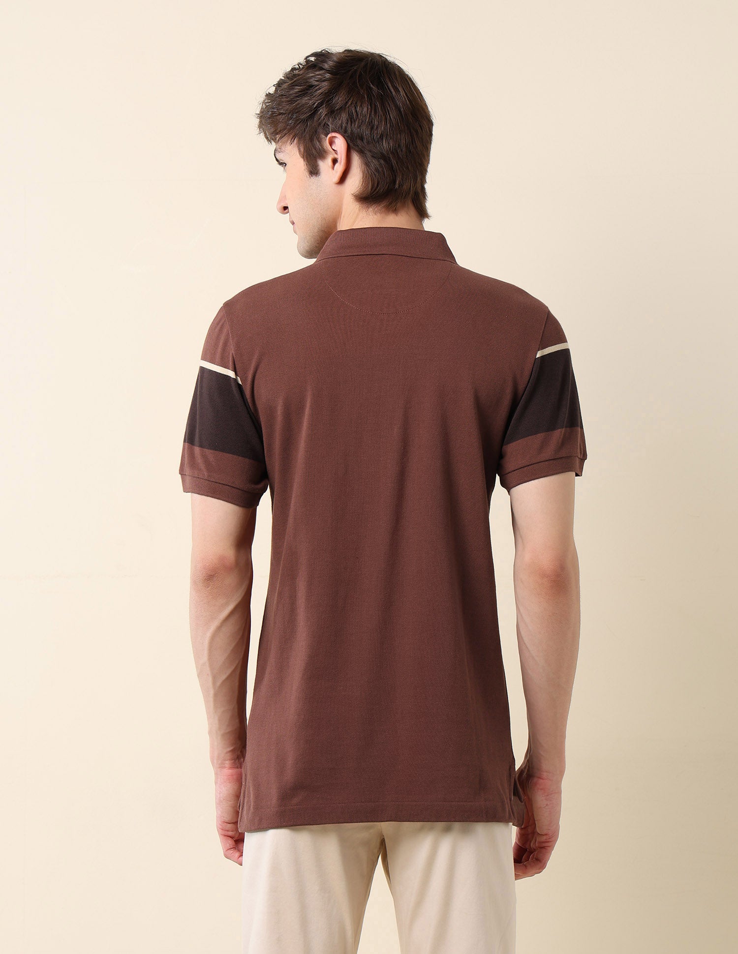 Colourblocked Classic Polo Shirt Light Brown - U.S. Polo Assn. India | Large