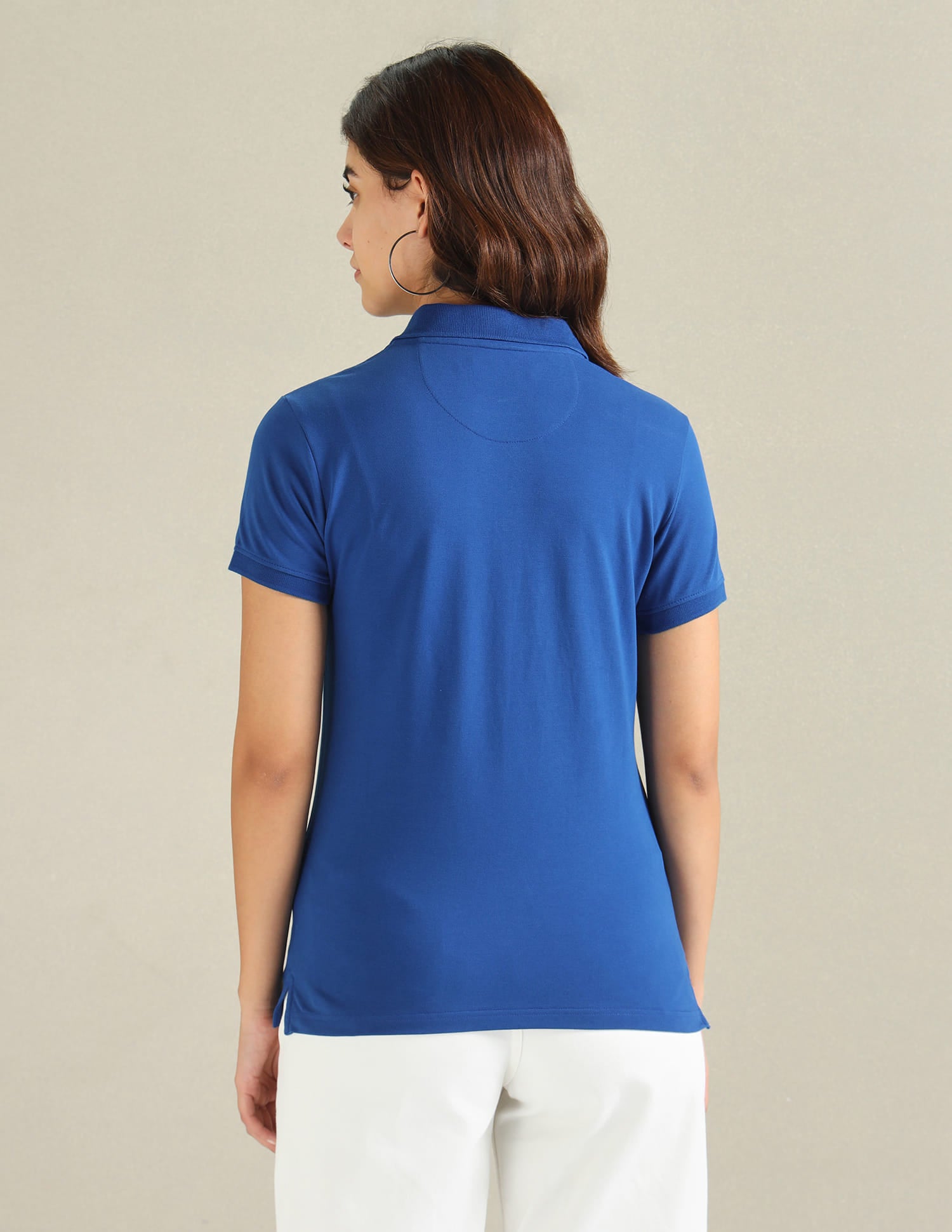 Cotton Stretch Logo Polo Shirt Blue - U.S. Polo Assn. India | Large