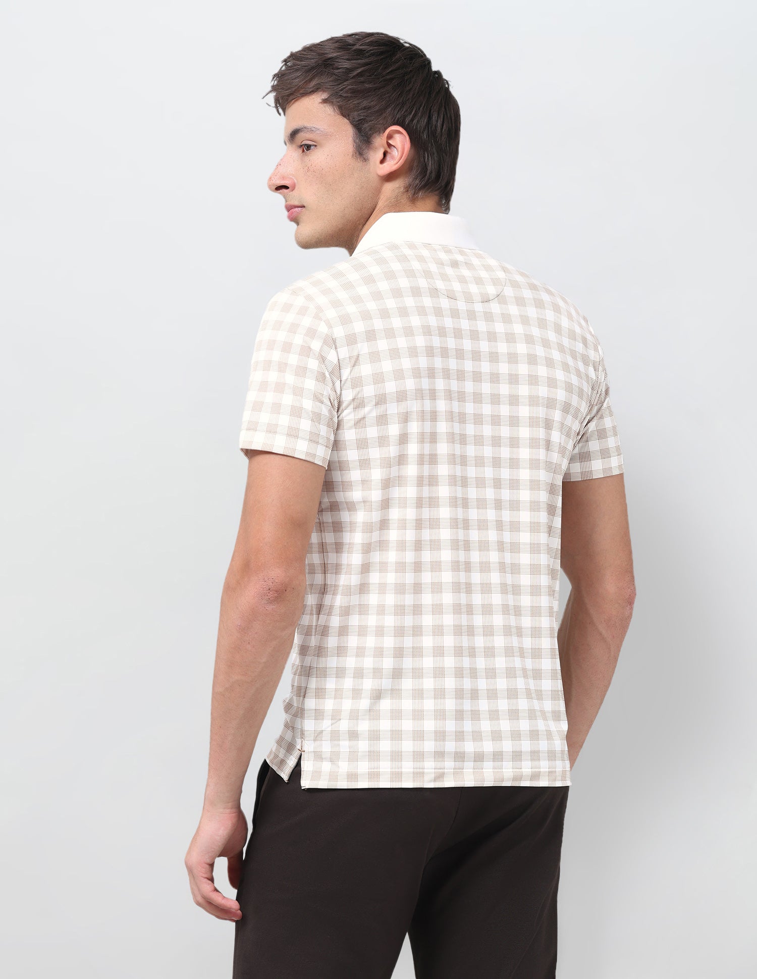 Checked Slim Fit Polo Shirt Off White - U.S. Polo Assn. India | Large