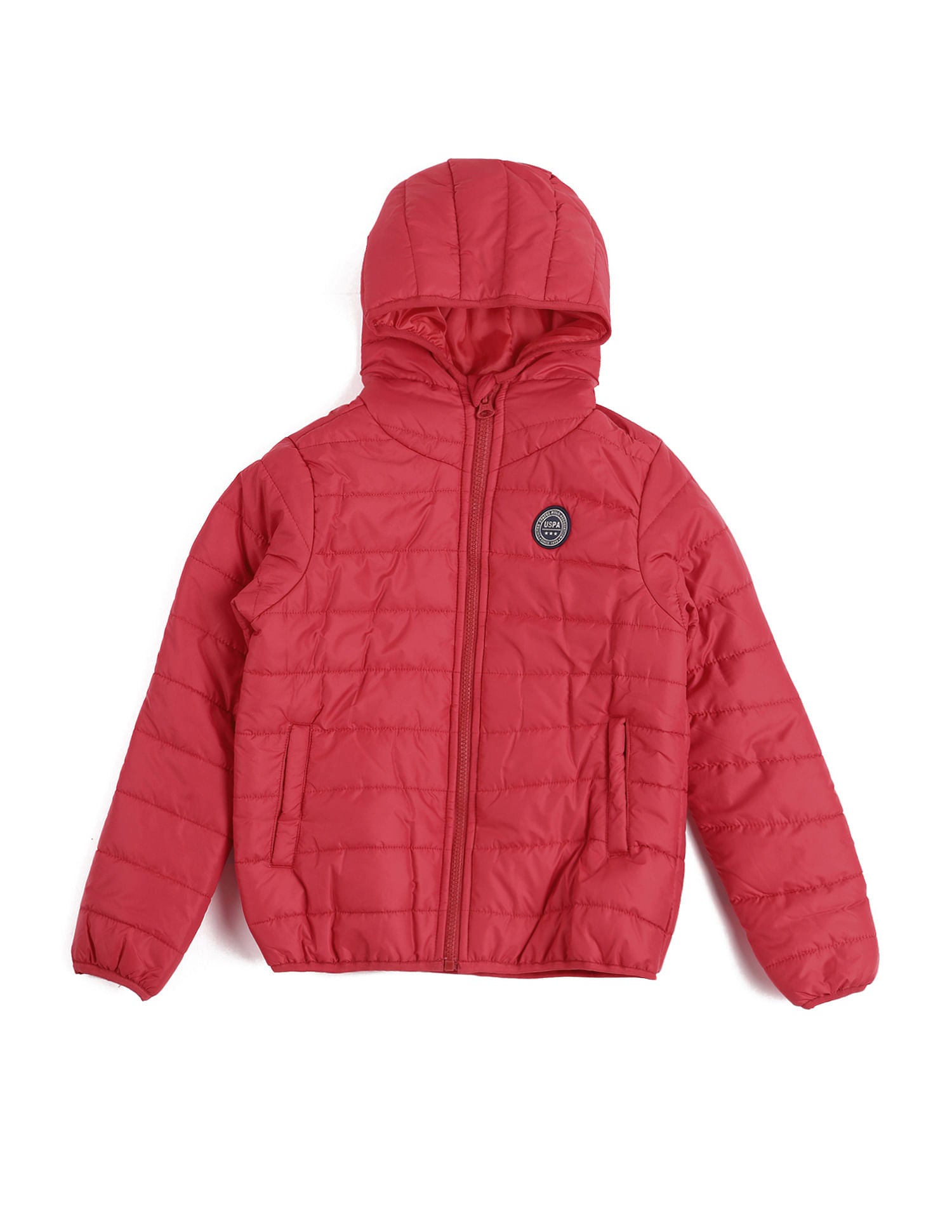 Boys Solid Hooded Jacket Medium Red - U.S. POLO ASSN. | Large