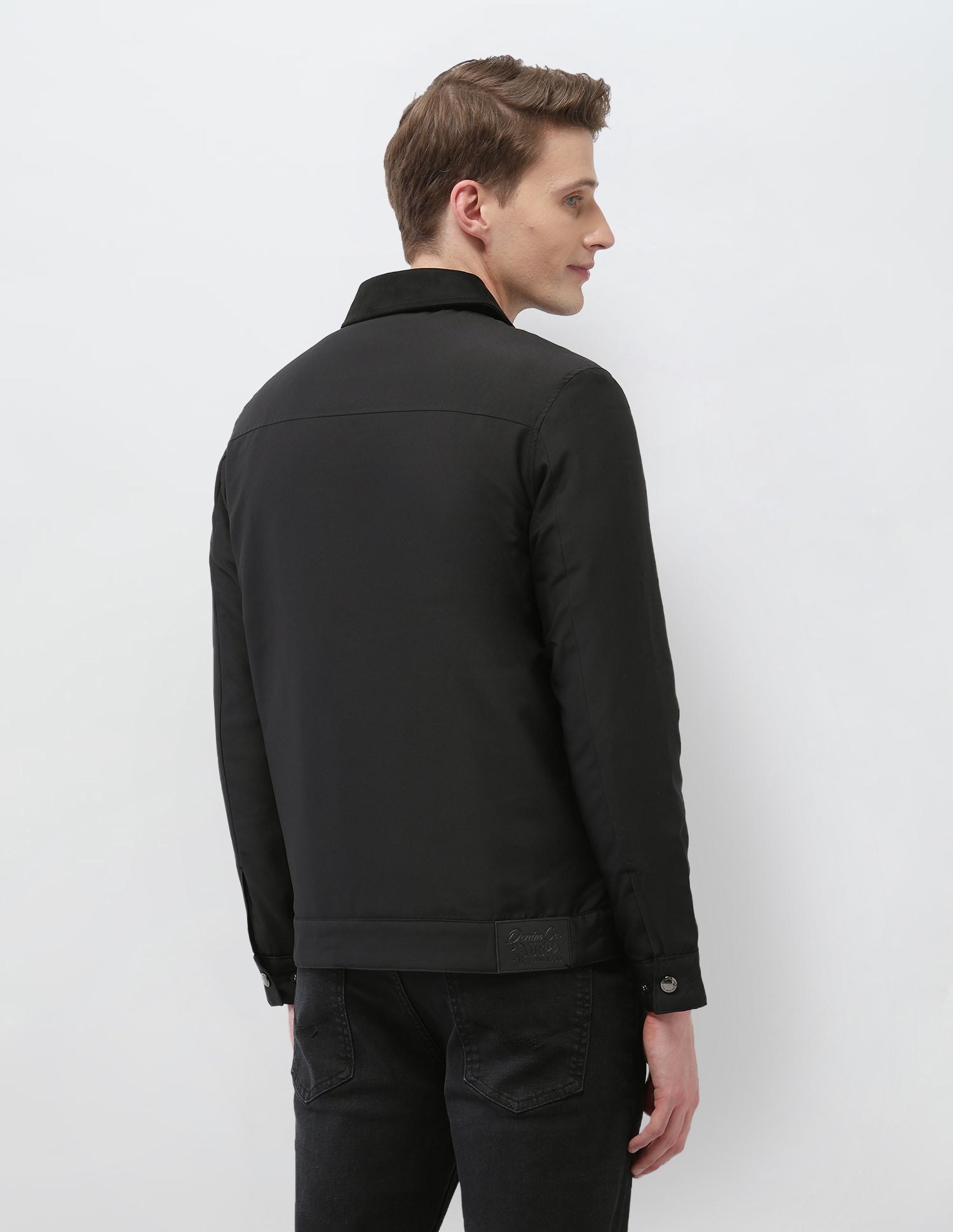 Solid Regular Fit Jacket Black - U.S. Polo Assn. India | Large