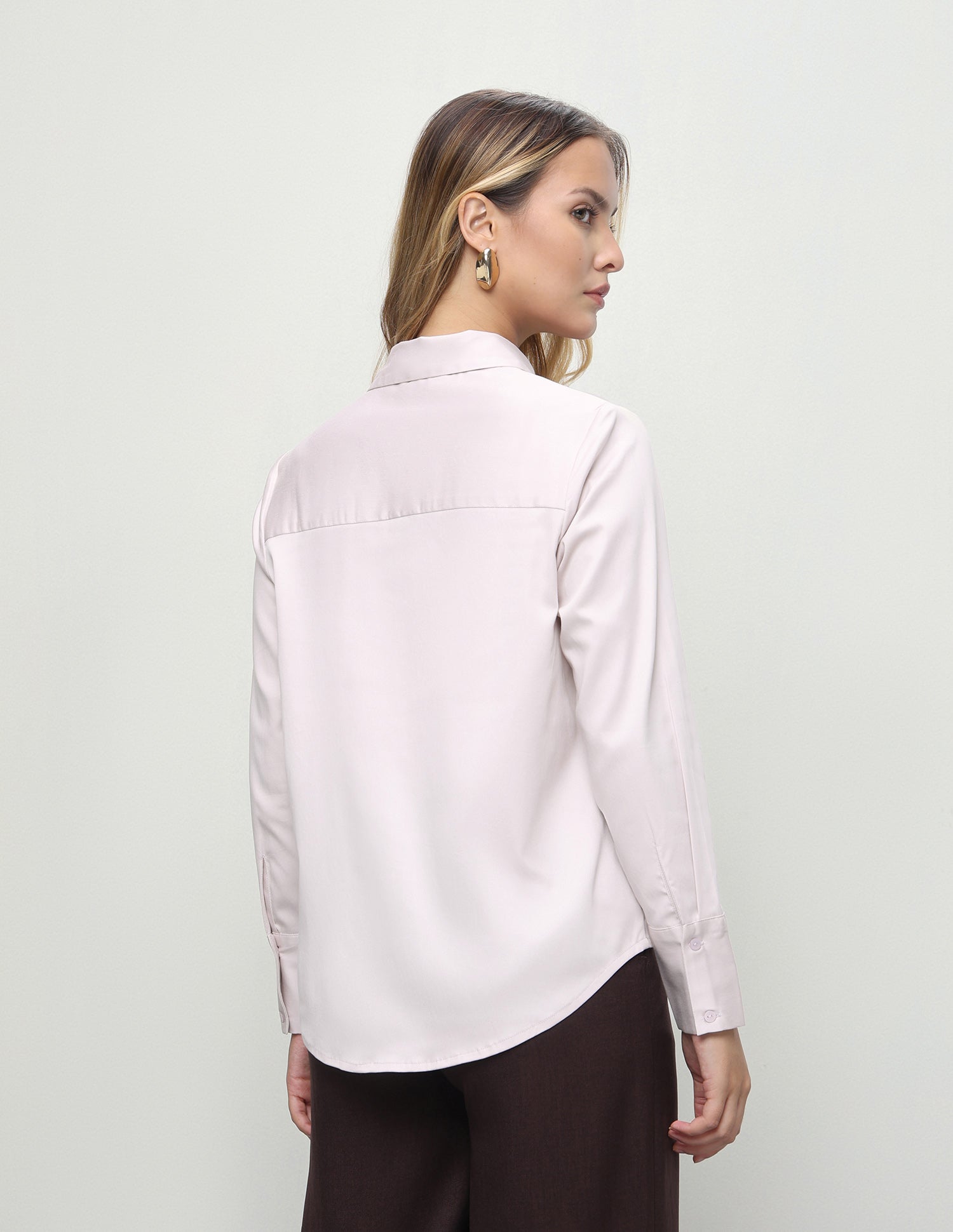 Solid Regular Fit Shirt Very Light Pink - U.S. Polo Assn. India | Large