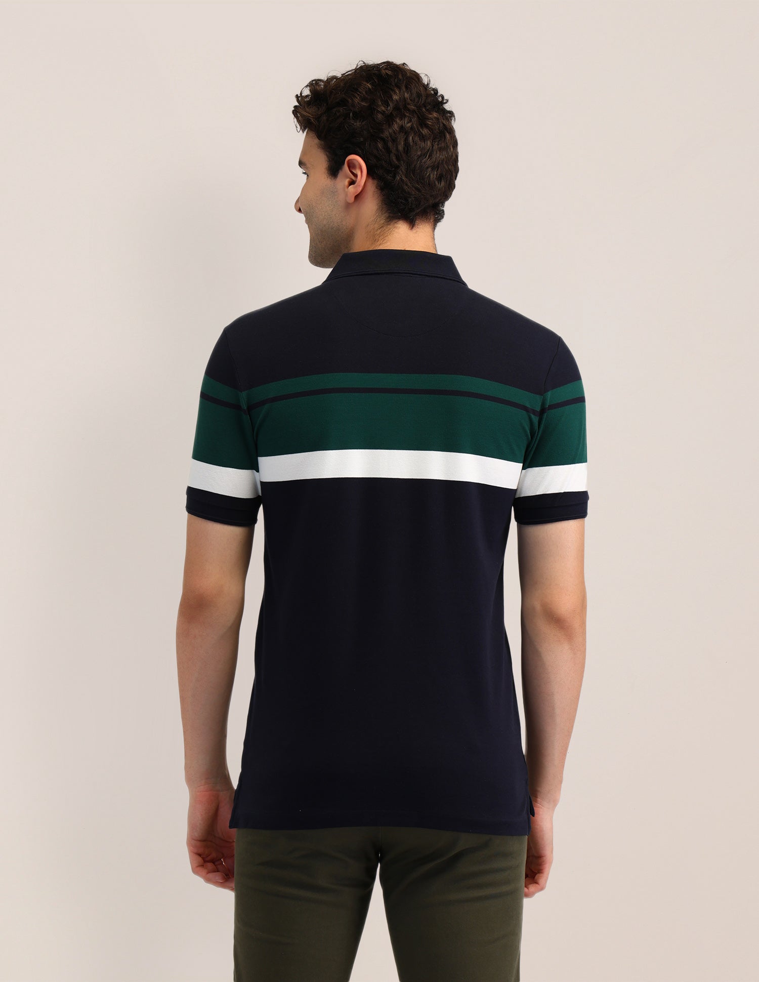 Horizontal Striped Slim Fit Polo Shirt Navy - U.S. Polo Assn. India | Large