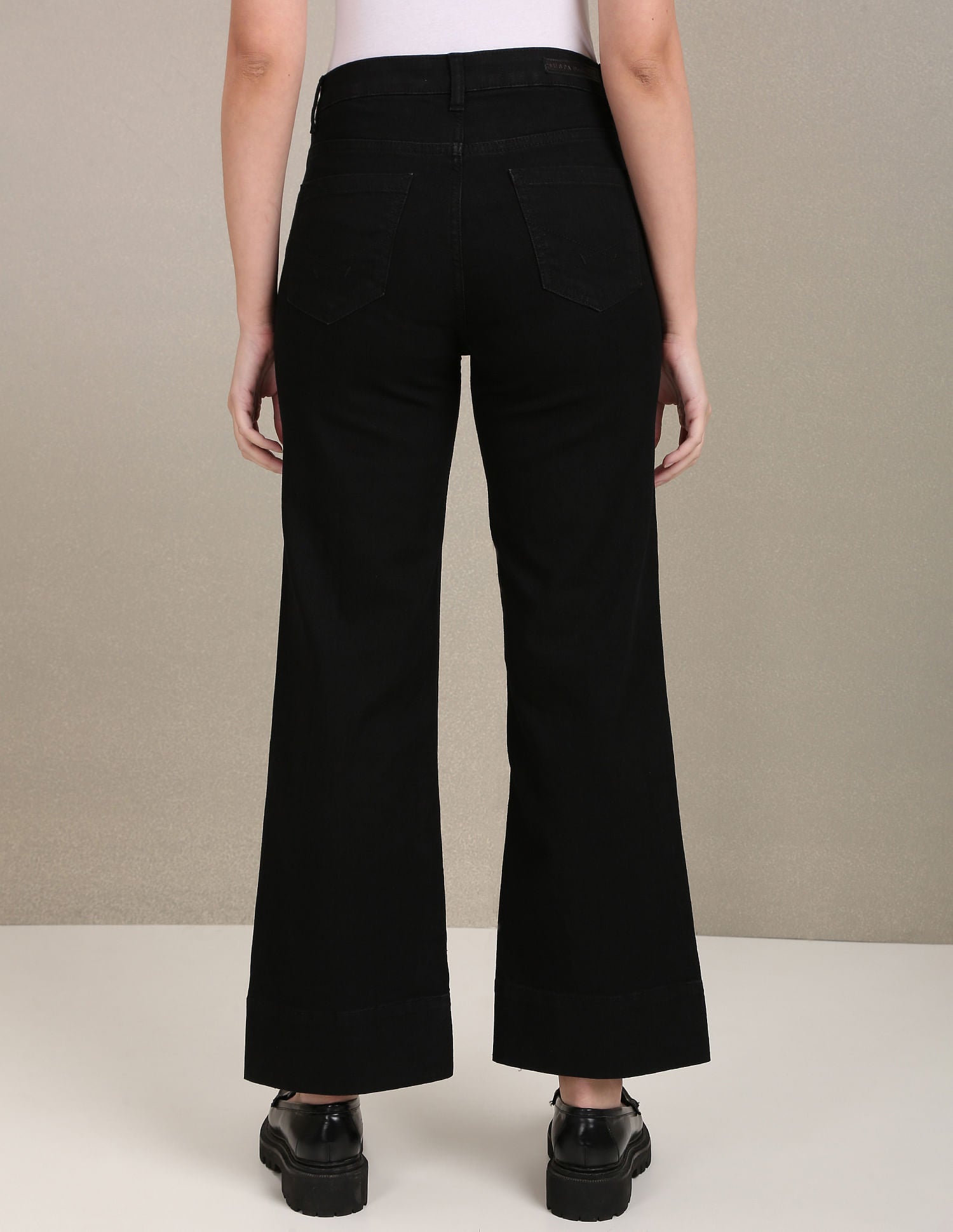High Rise Flared Slit Jeans Black - U.S. Polo Assn. India | Large