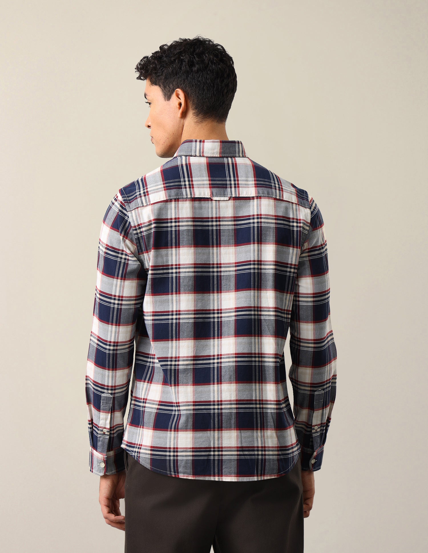 Twill Plaid Checked Shirt Navy - U.S. Polo Assn. India | Large