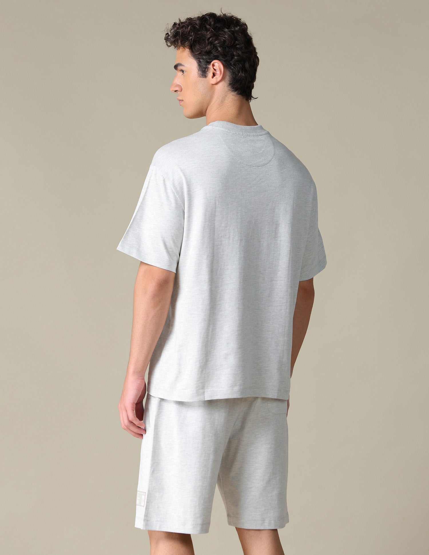 Heathered Relaxed Fit T-Shirt Ecru Melange - U.S. Polo Assn. India | Large
