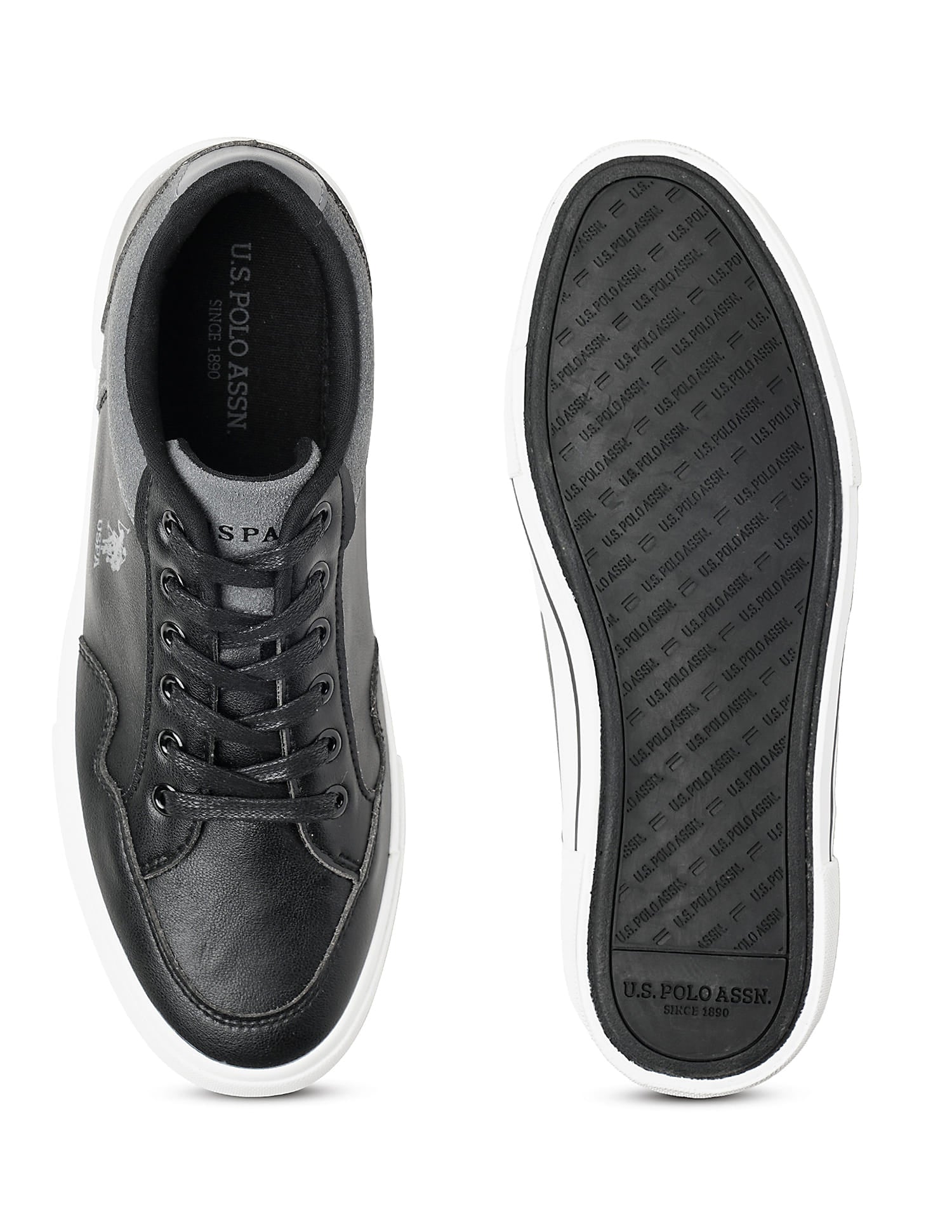 Men Hampton 4.0 Colourblocked Sneakers Black - U.S. Polo Assn. India | Large