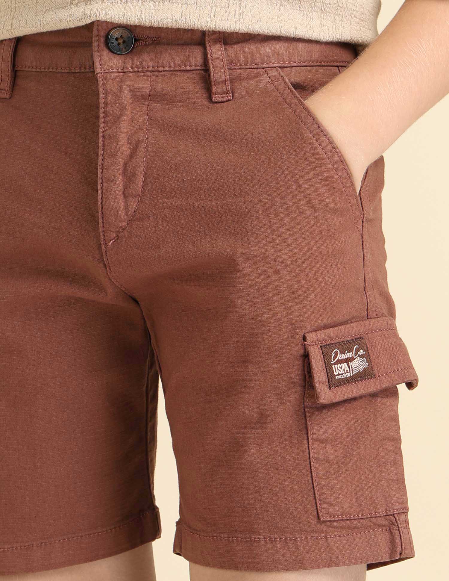 Boys Regular Fit Cargo Shorts Brown - U.S. POLO ASSN. | Large