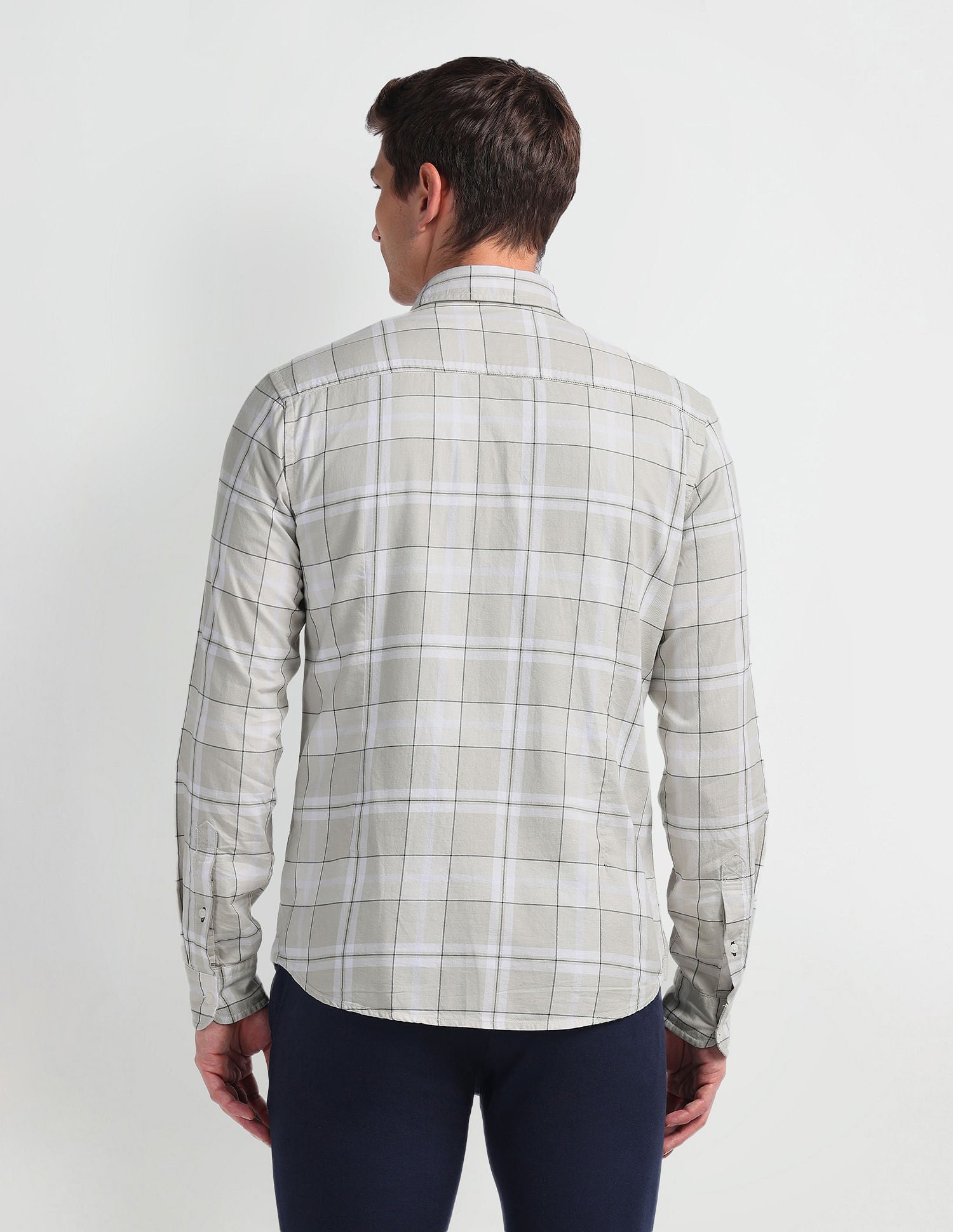 Plaid Check Slim Fit Shirt Off-White - U.S. Polo Assn. India | Large