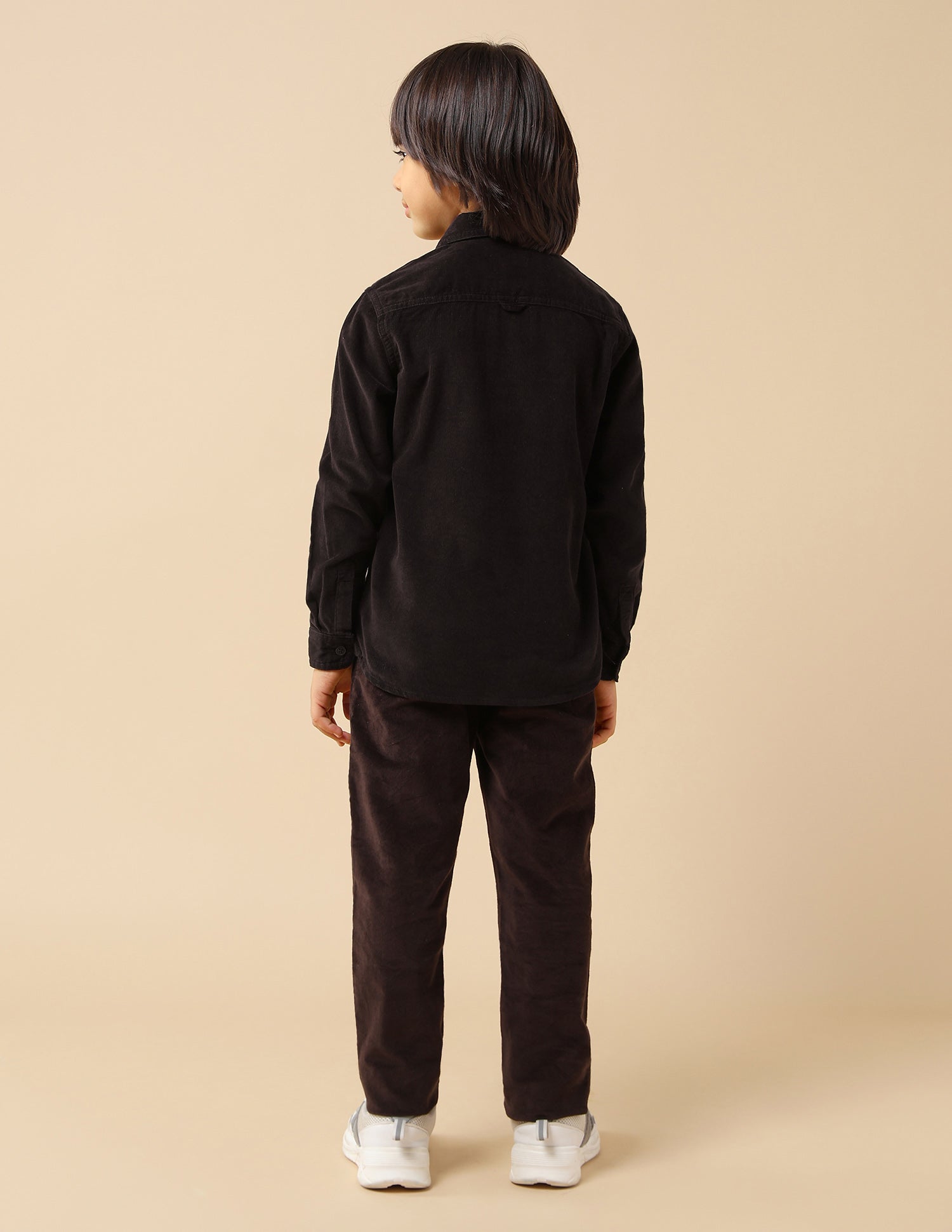 Boys Solid Corduroy Shirt Dark Brown - U.S. POLO ASSN. | Large