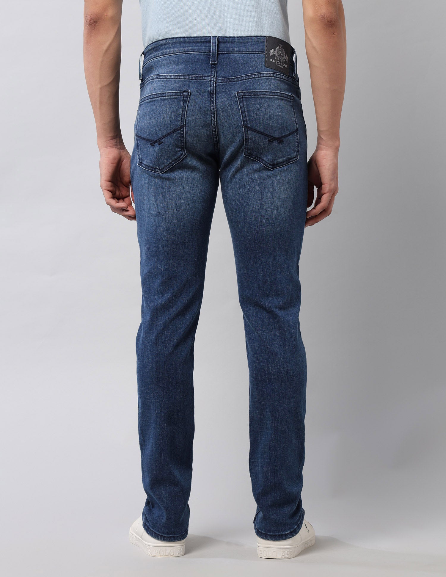 Brandon Slim Tapered Fit Blue Jeans Med Blue - U.S. POLO ASSN. | Large