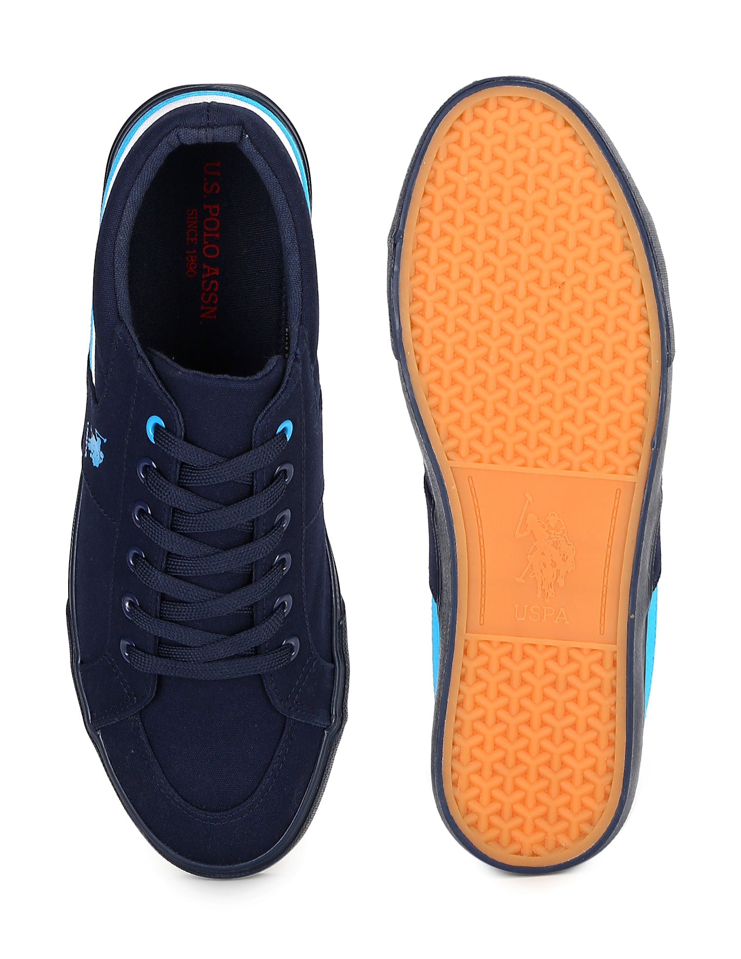 Contrast Stripe Canvas Clarkin Sneakers Navy - U.S. POLO ASSN. | Large