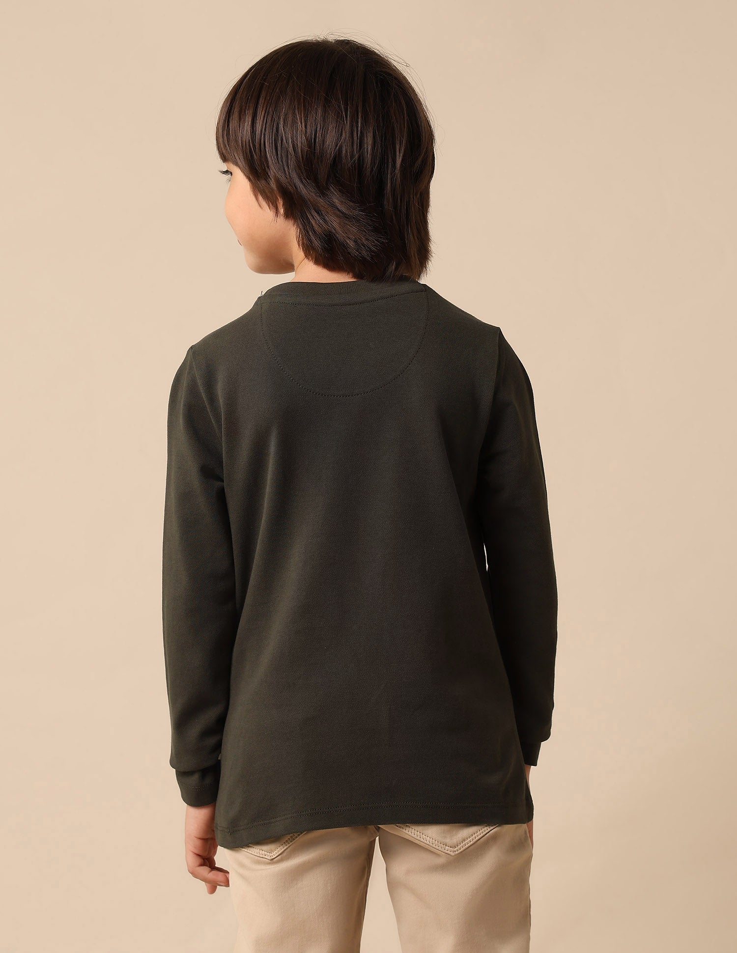 Boys Graphic Brand Printed Regular Fit T Shirt Olive - U.S. POLO ASSN. | Large