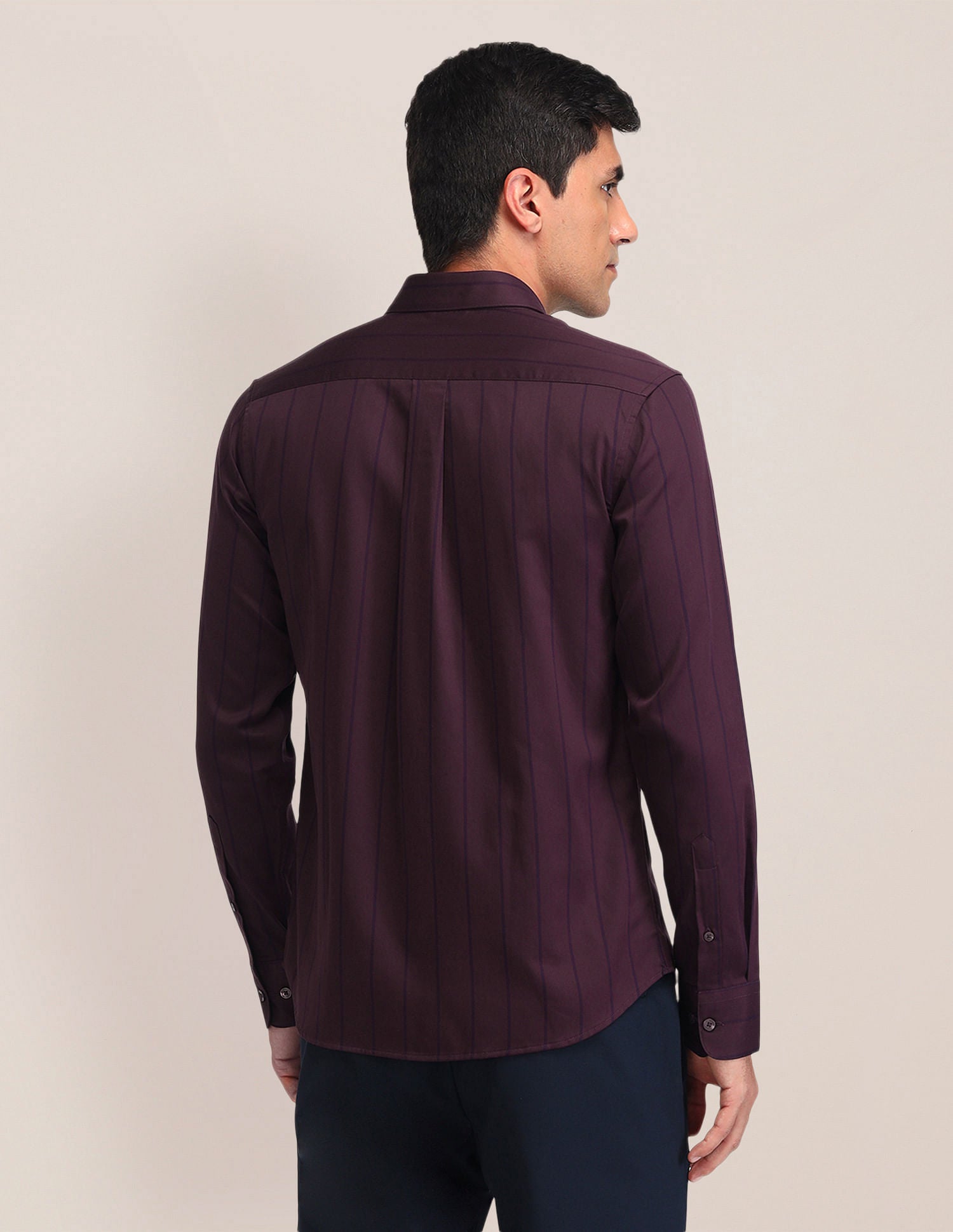 Tailored Fit Twill Shirt Wine - U.S. Polo Assn. India | Large