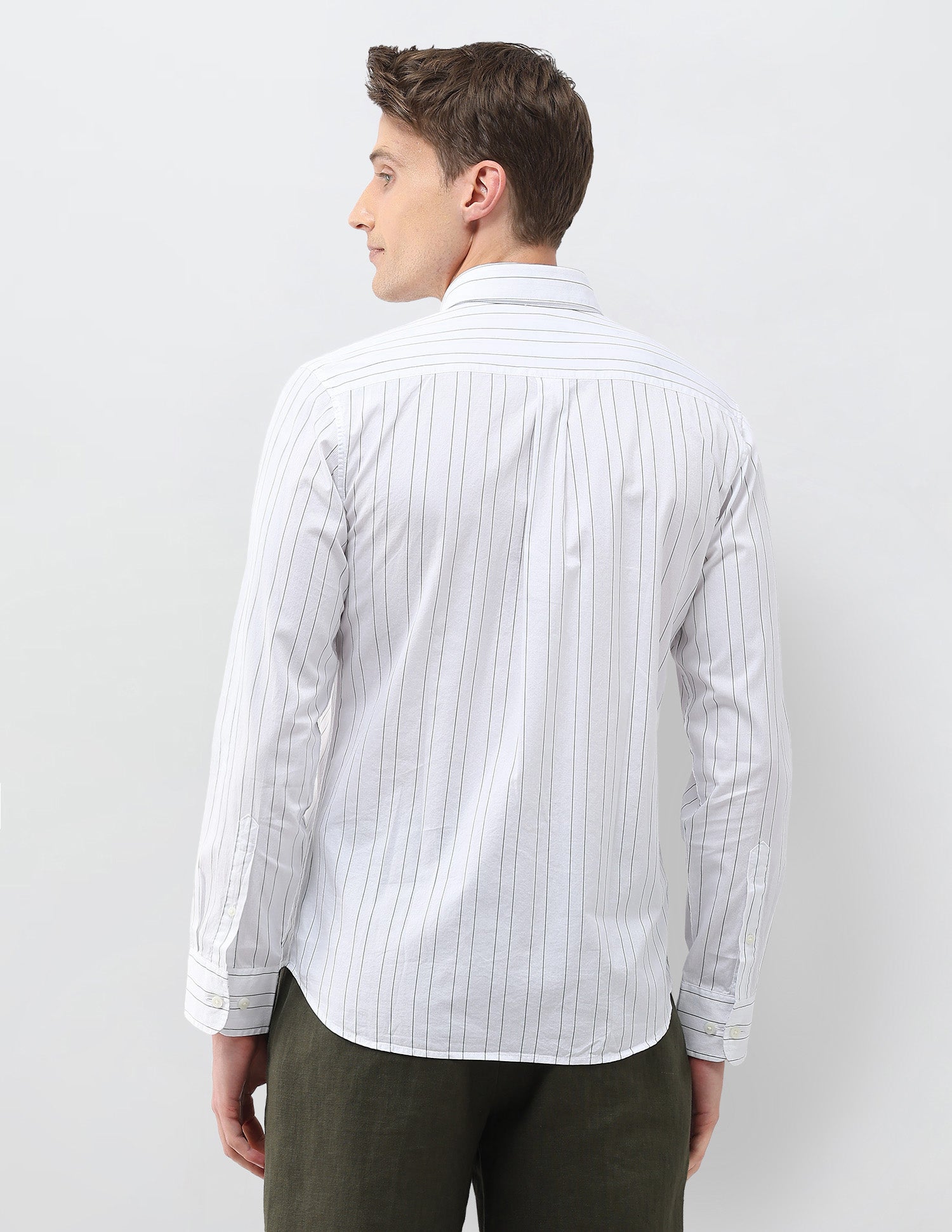 Vertical Striped Regular Fit Shirt Green - U.S. Polo Assn. India | Large