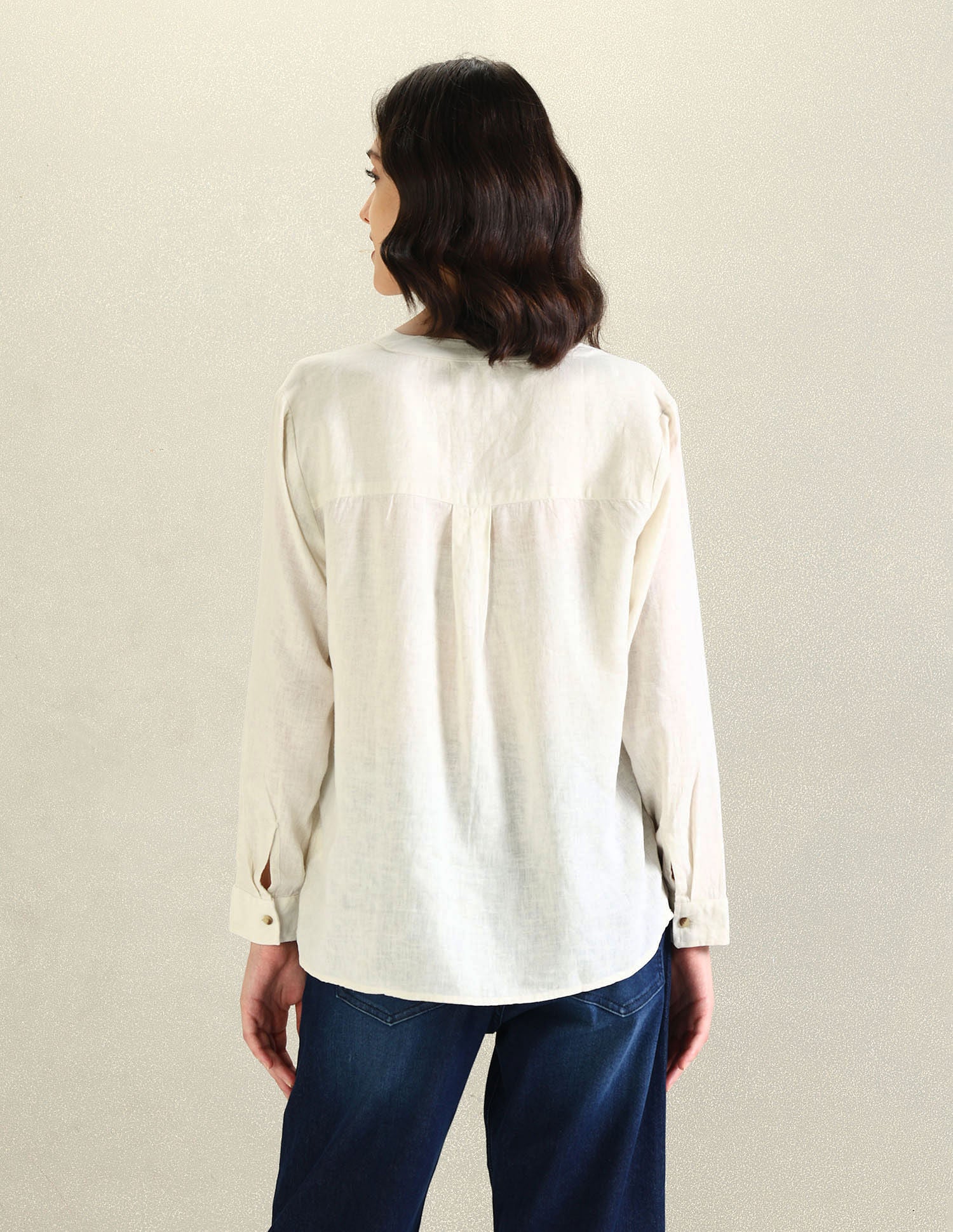 Solid Linen Tunic Top Off White - U.S. POLO ASSN. | Large