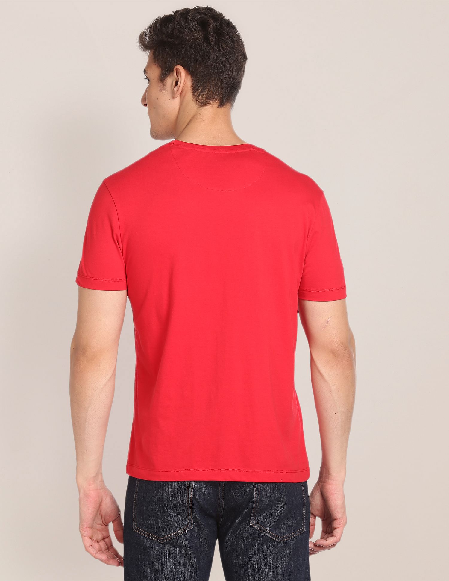 Crew Neck Brand Print T-Shirt Red - U.S. POLO ASSN. | Large