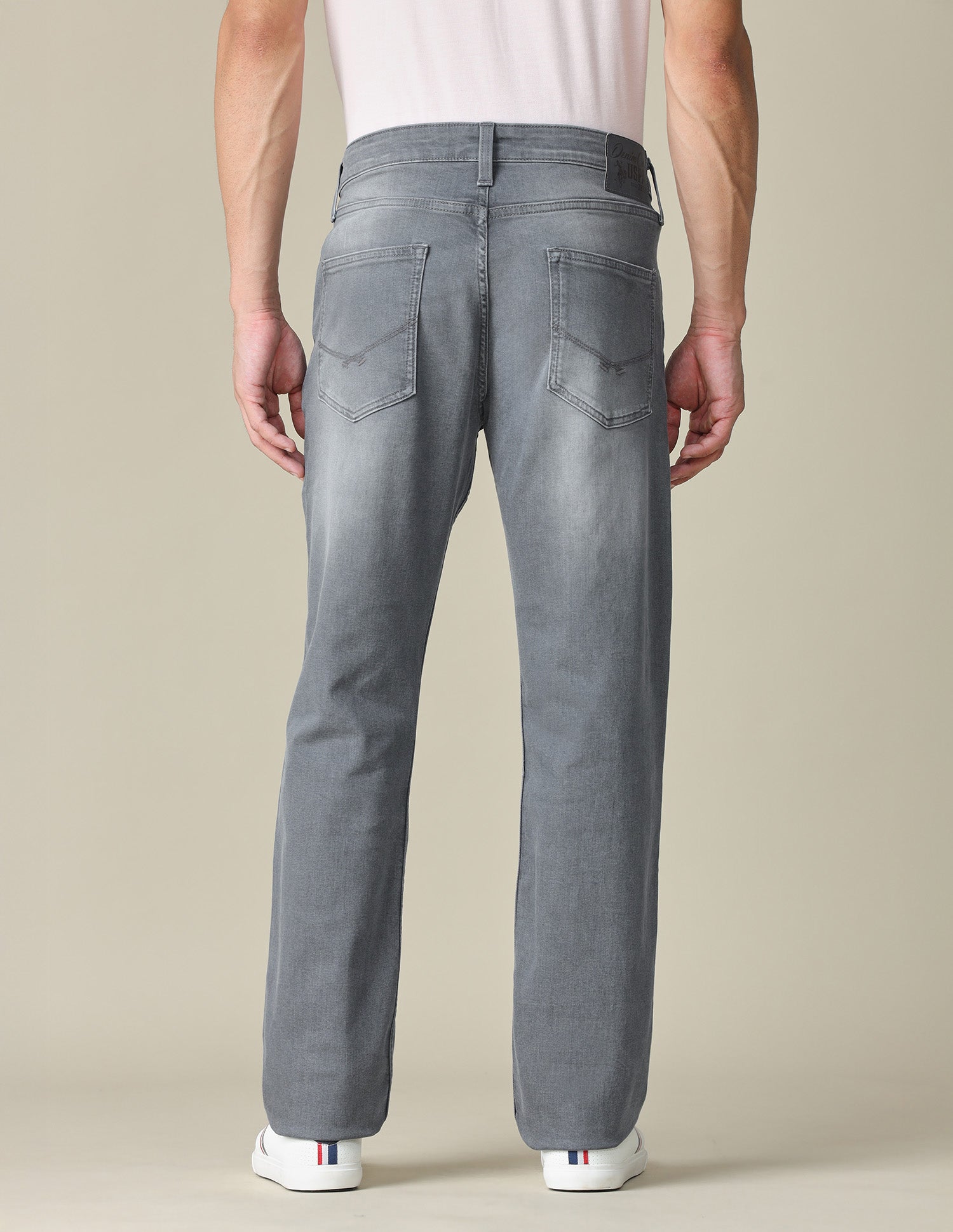 Harold Slim Straight Fit Whiskered Jeans Grey - U.S. POLO ASSN. | Large