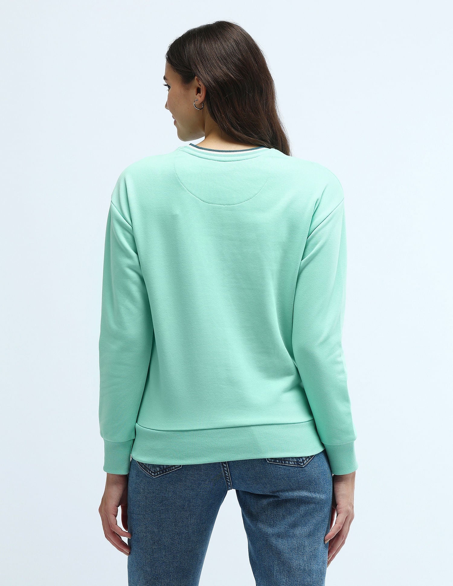 Brand Printed Regular Fit Sweatshirt Mint - U.S. Polo Assn. India | Large