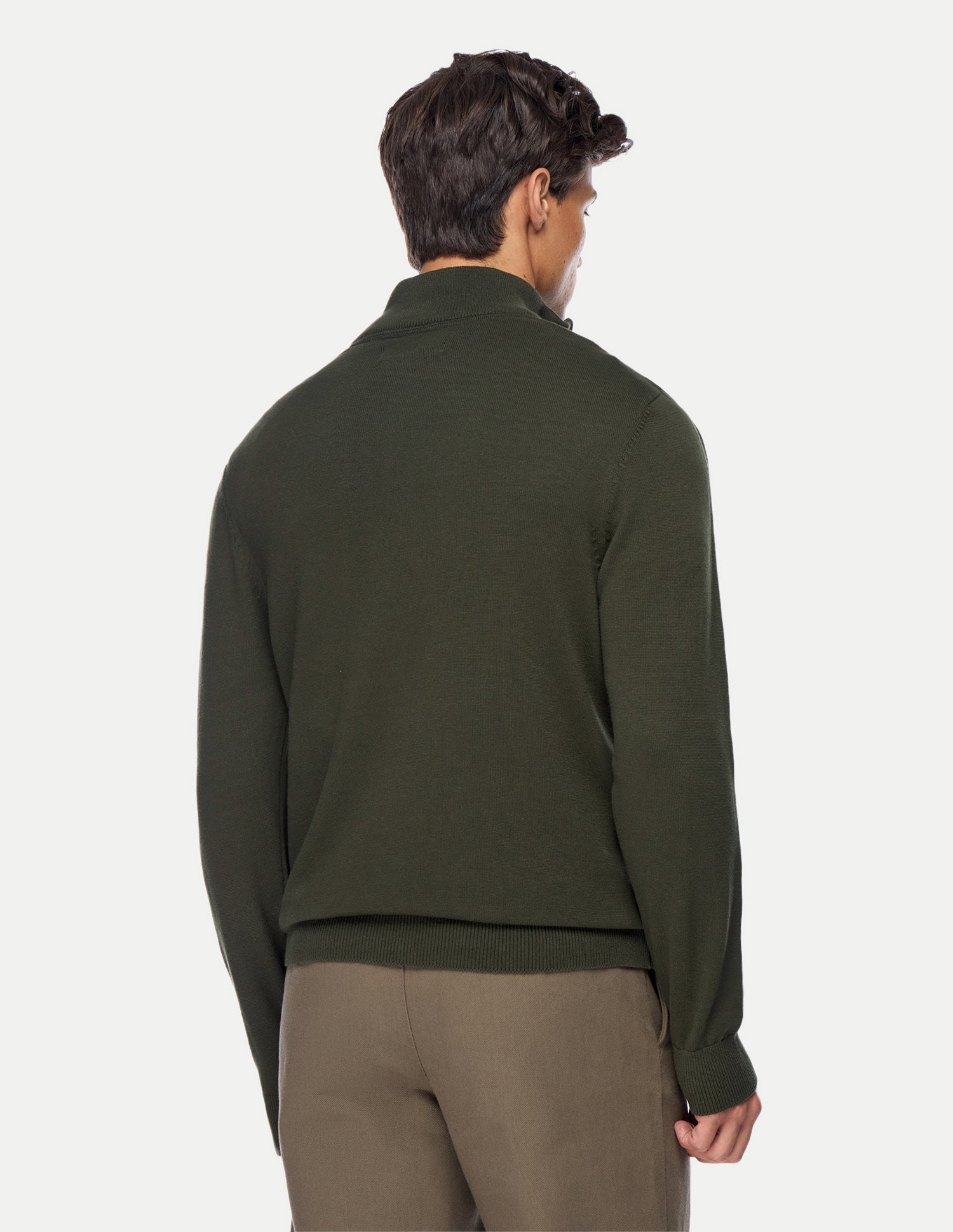 Solid Regular Fit Sweater Dark Green - U.S. Polo Assn. India | Large