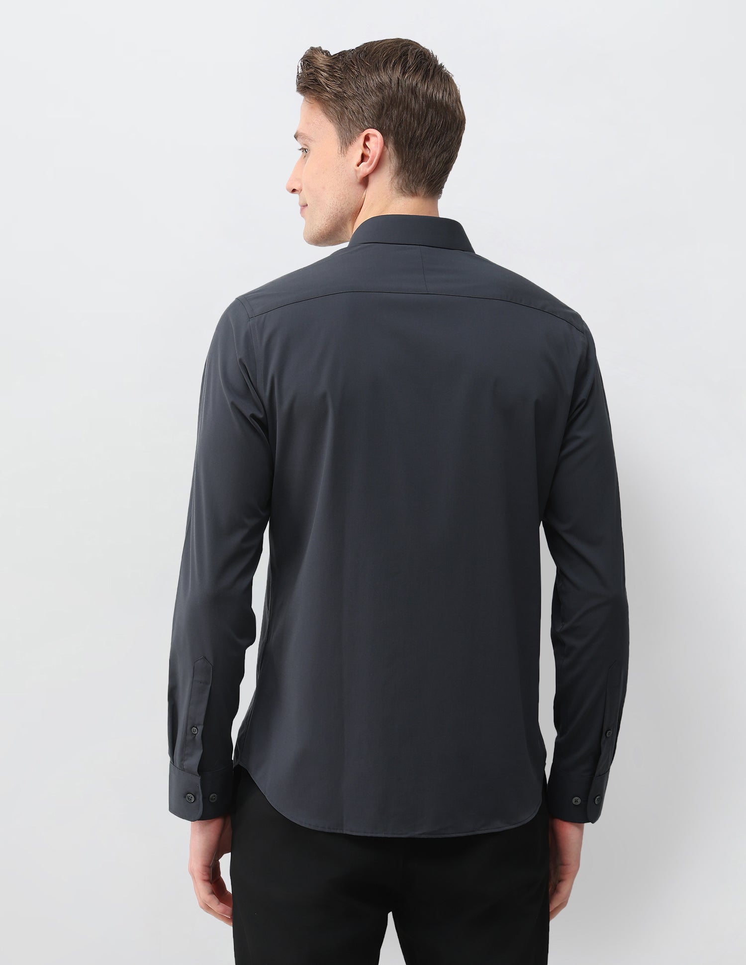 Aeris Solid Regular Fit Shirt Dark Grey - U.S. Polo Assn. India | Large