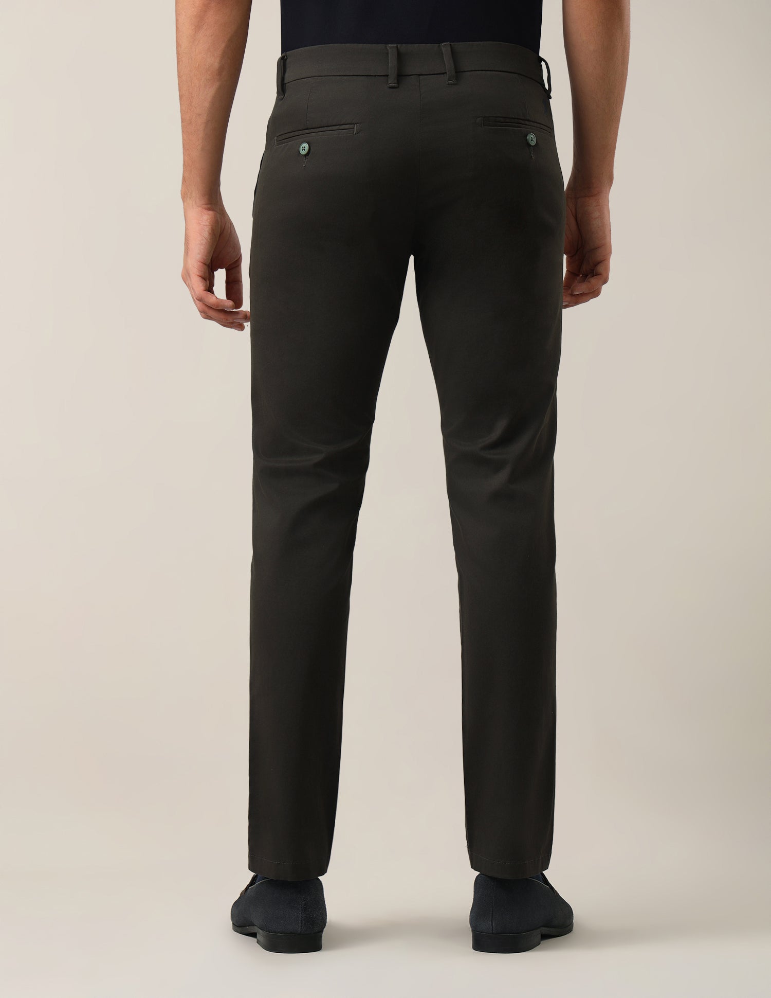 Denver Slim Fit Dobby Trousers Olive - U.S. Polo Assn. India | Large