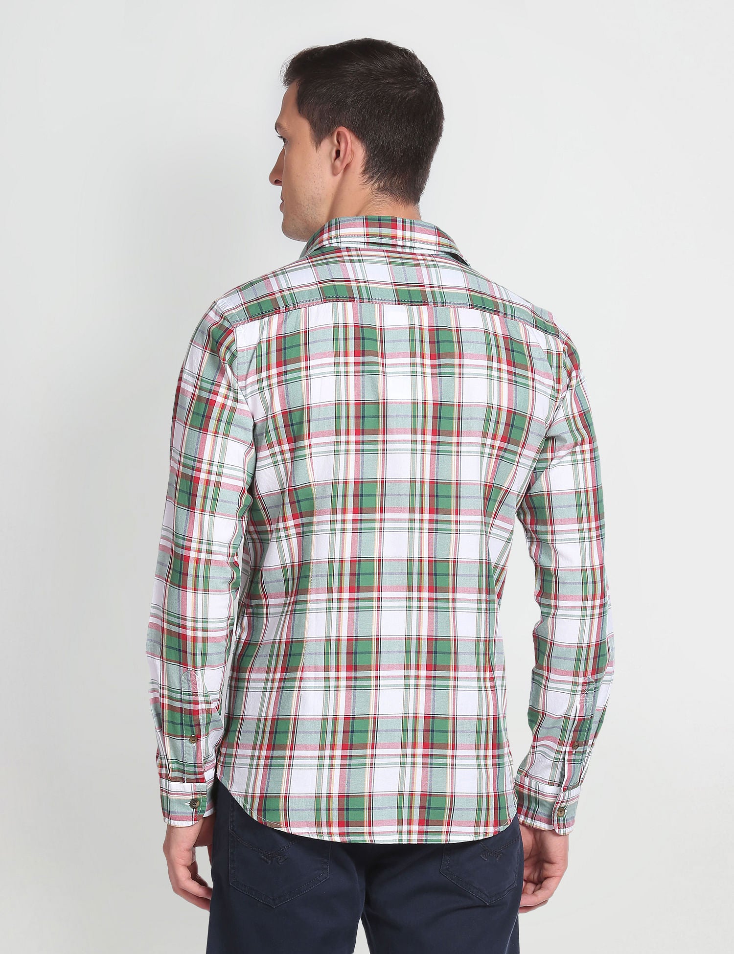 Tartan Check Cotton Shirt Light Green - U.S. Polo Assn. India | Large