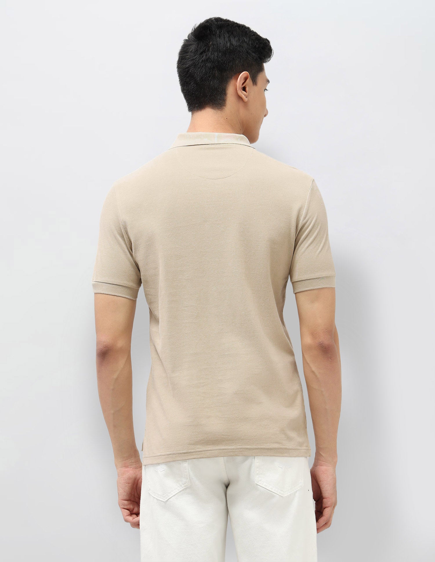 Colourblocked Pure Cotton Polo Shirt Beige - U.S. POLO ASSN. | Large