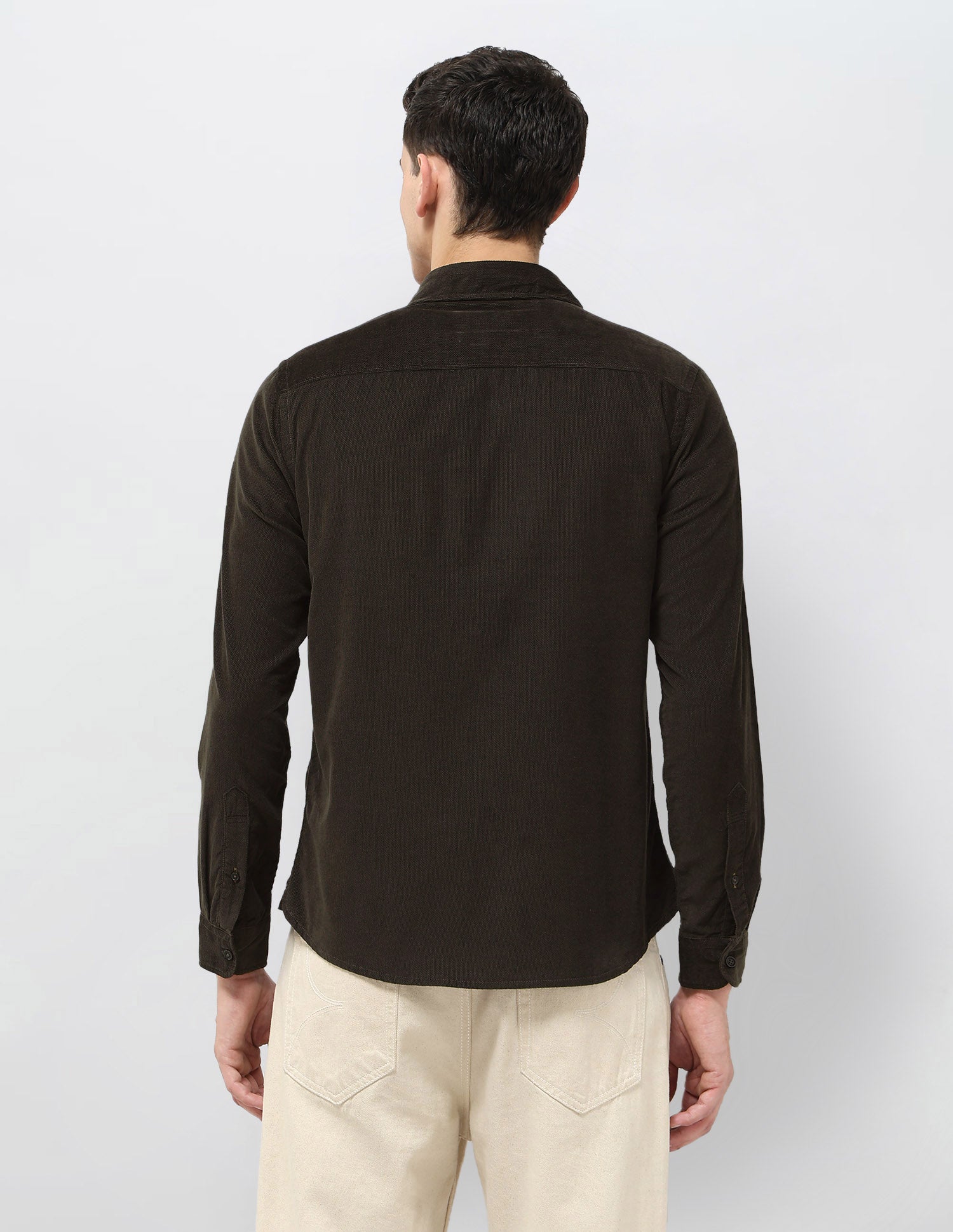 Corduroy Regular Fit Shirt Dark Brown - U.S. POLO ASSN. | Large