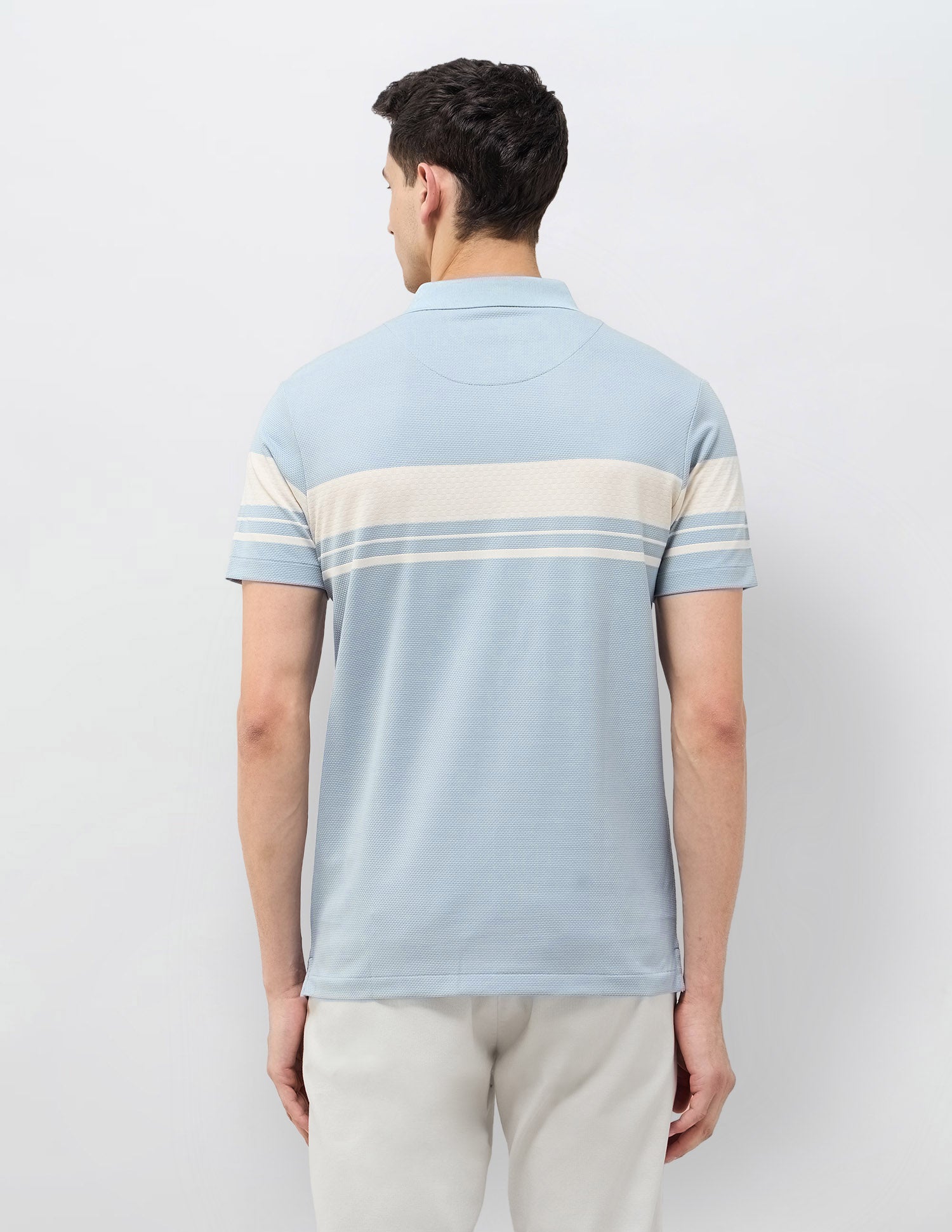 Horizontal Striped Slim Fit Polo Shirt Light Blue - U.S. POLO ASSN. | Large