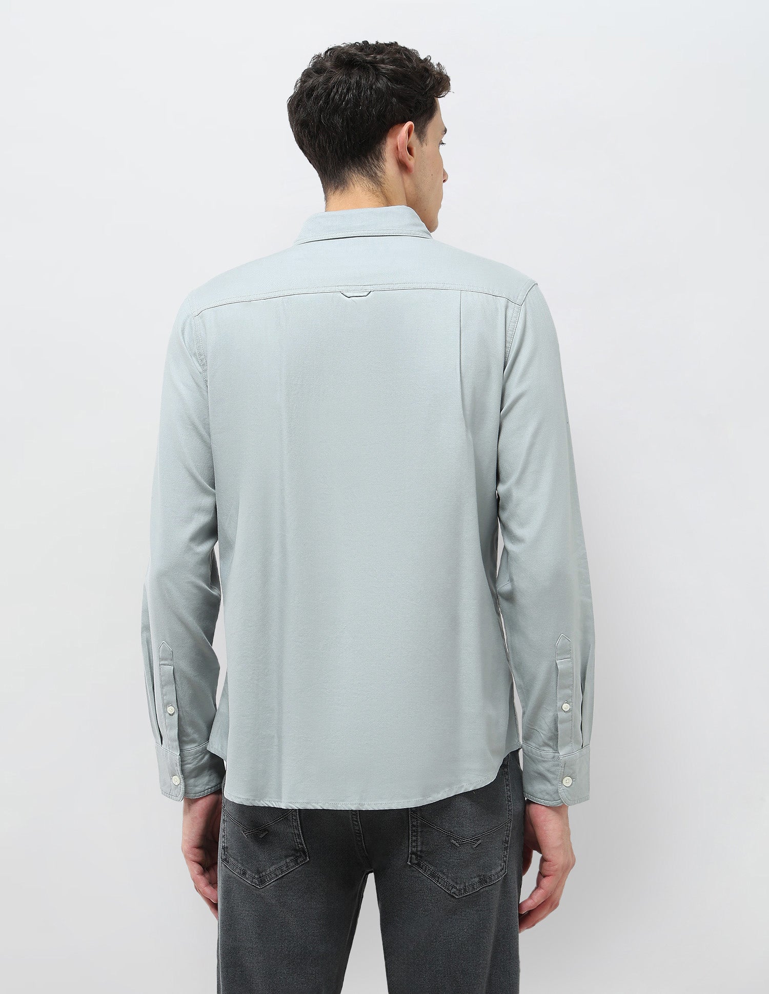 Solid Regular Fit Twill Shirt Light Grey - U.S. POLO ASSN. | Large