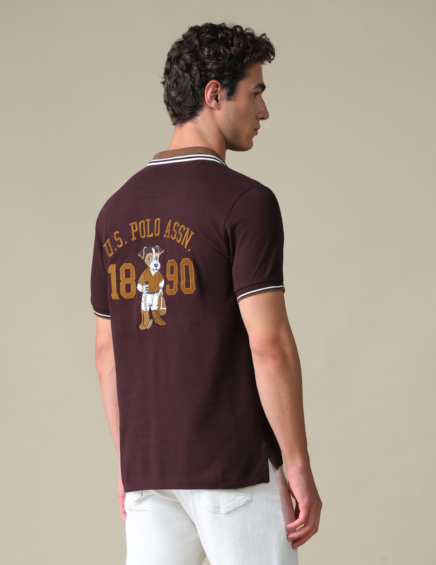 Regular Fit Typographic Polo Shirt Purple - U.S. Polo Assn. India | Large