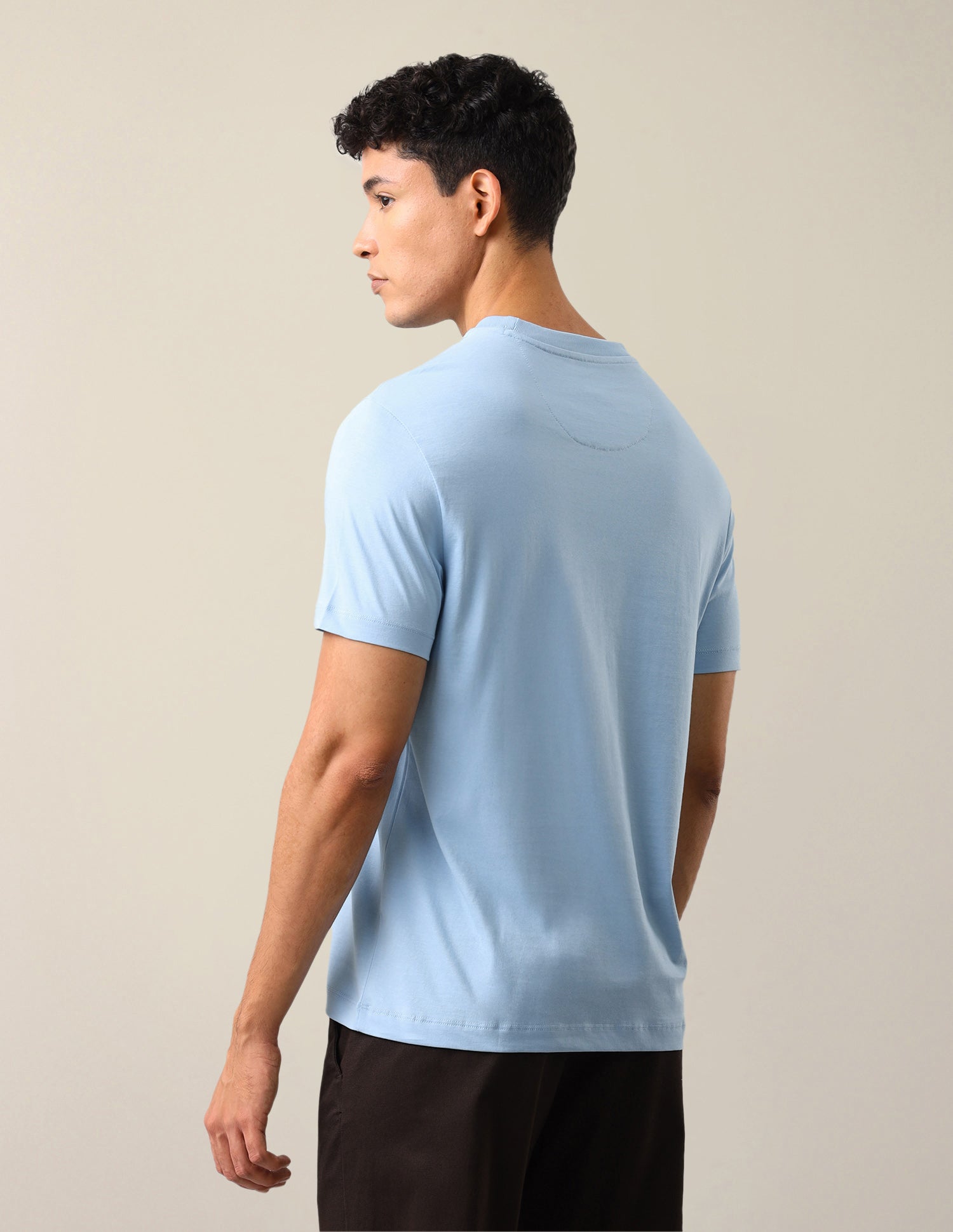 Graphic Brand Printed Slim Fit T-Shirt Light Blue - U.S. Polo Assn. India | Large