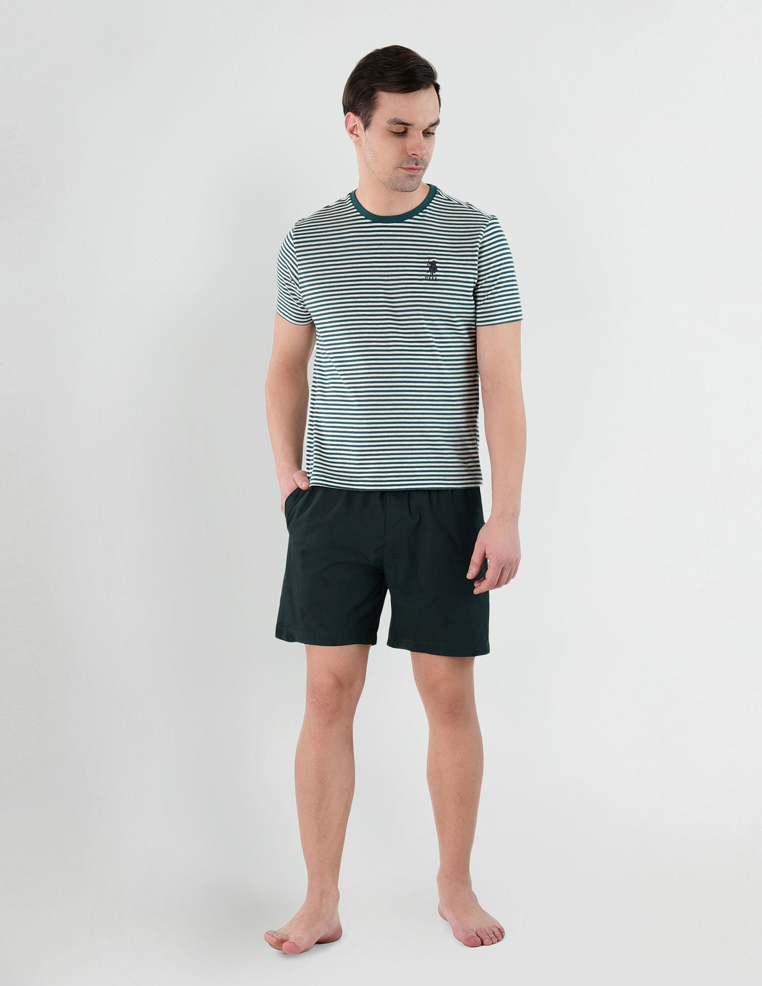 Signature Logo Pure Cotton I021 Boxers - Pack Of 1 Dark Green - U.S. POLO ASSN. | Large