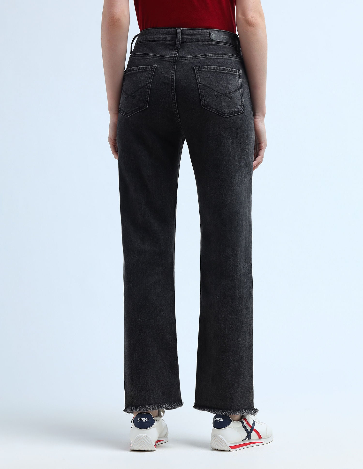 High Rise Straight Fit Jeans Dark Grey - U.S. Polo Assn. India | Large