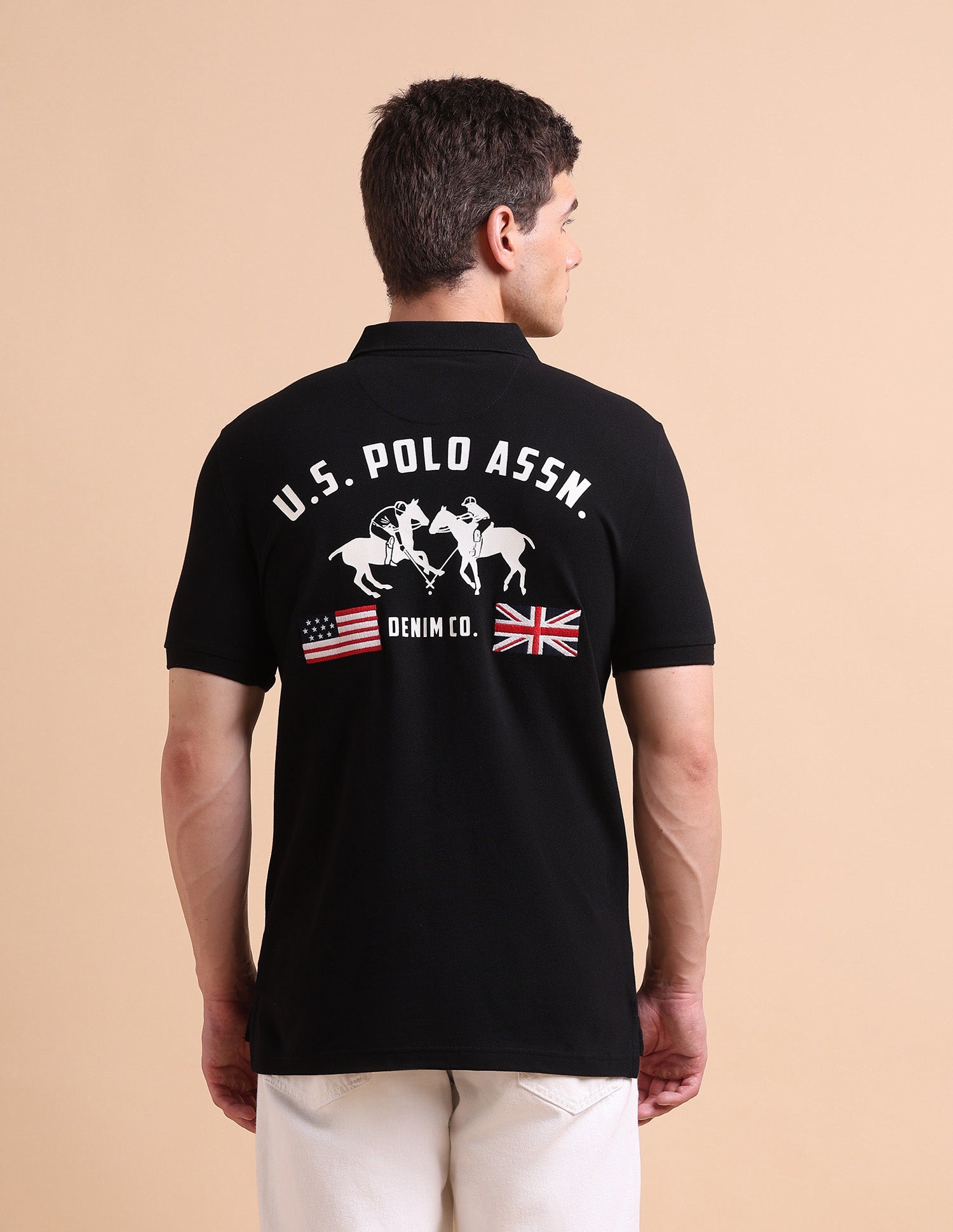 Brand Printed Muscle Fit Polo Shirt Black - U.S. POLO ASSN. | Large