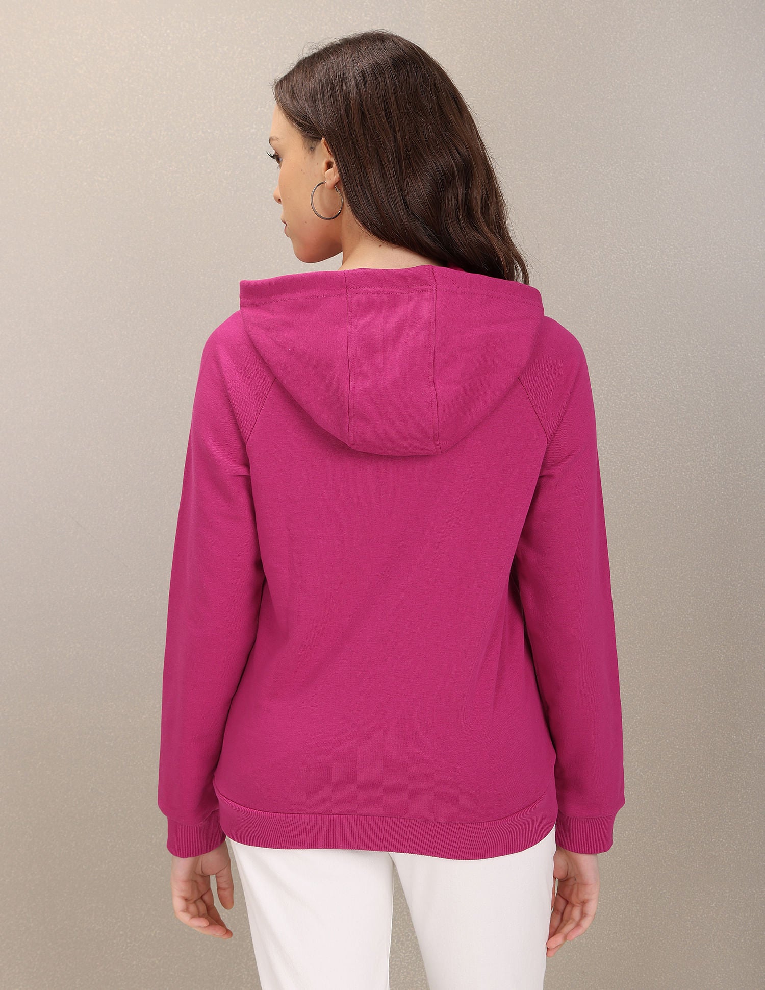 Solid Hooded Sweatshirt Fuchsia - U.S. Polo Assn. India | Large