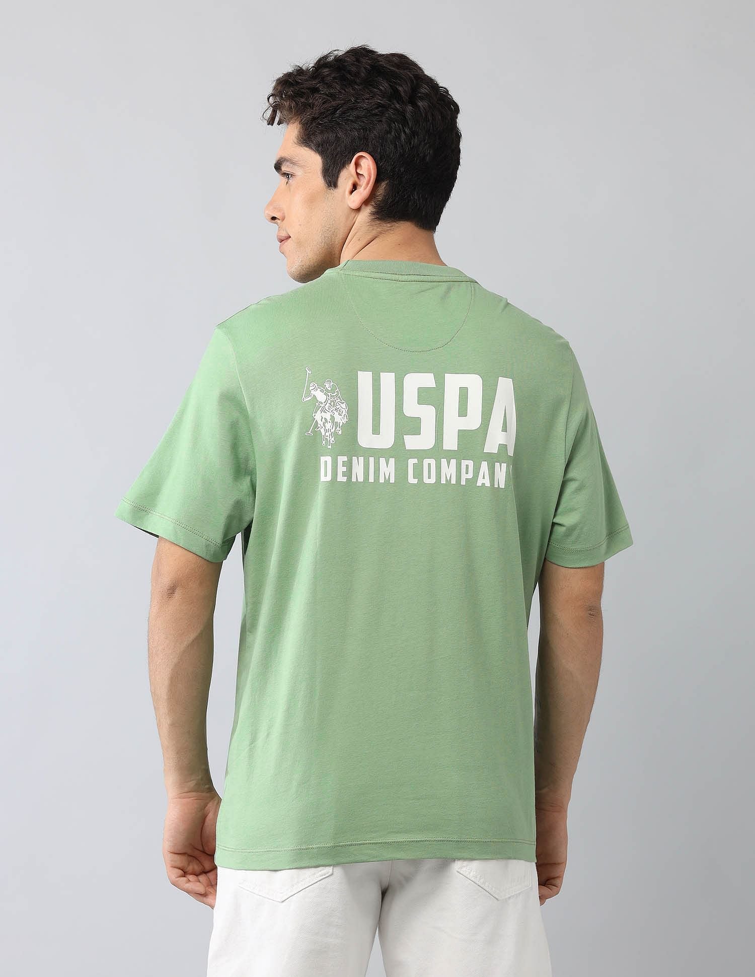 Muscle Fit Brand Printed T-Shirt Green - U.S. Polo Assn. India | Large