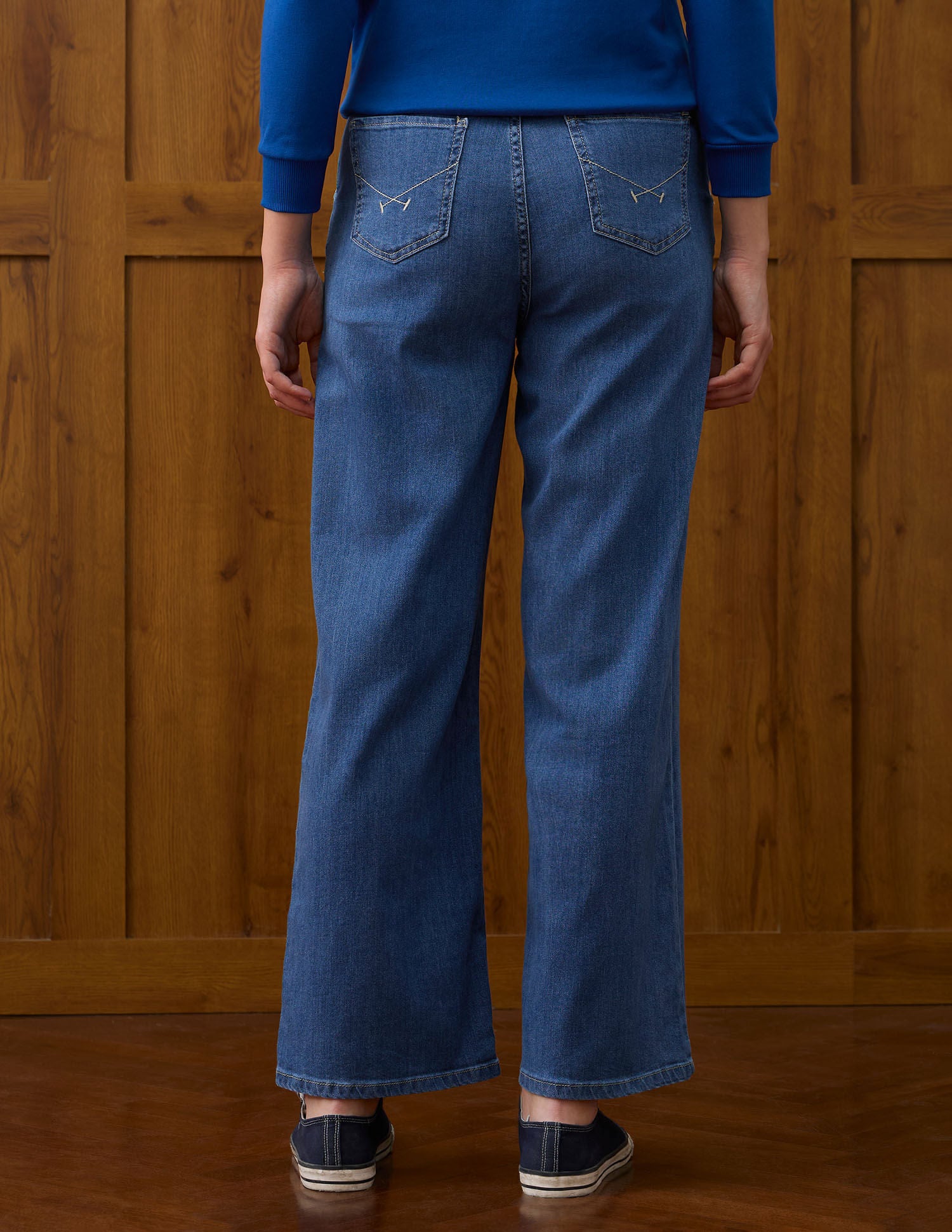 High Rise Wide Leg Fit Jeans Blue - U.S. POLO ASSN. | Large