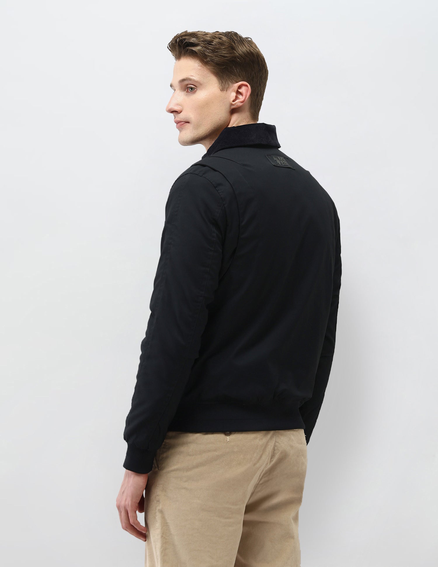 Solid Regular Fit Casual Jacket Black - U.S. Polo Assn. India | Large
