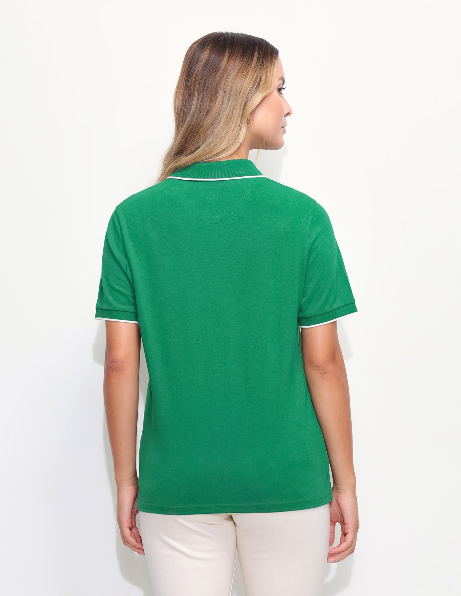 Solid Tipped Collar Regular Fit Polo Shirt Green - U.S. Polo Assn. India | Large