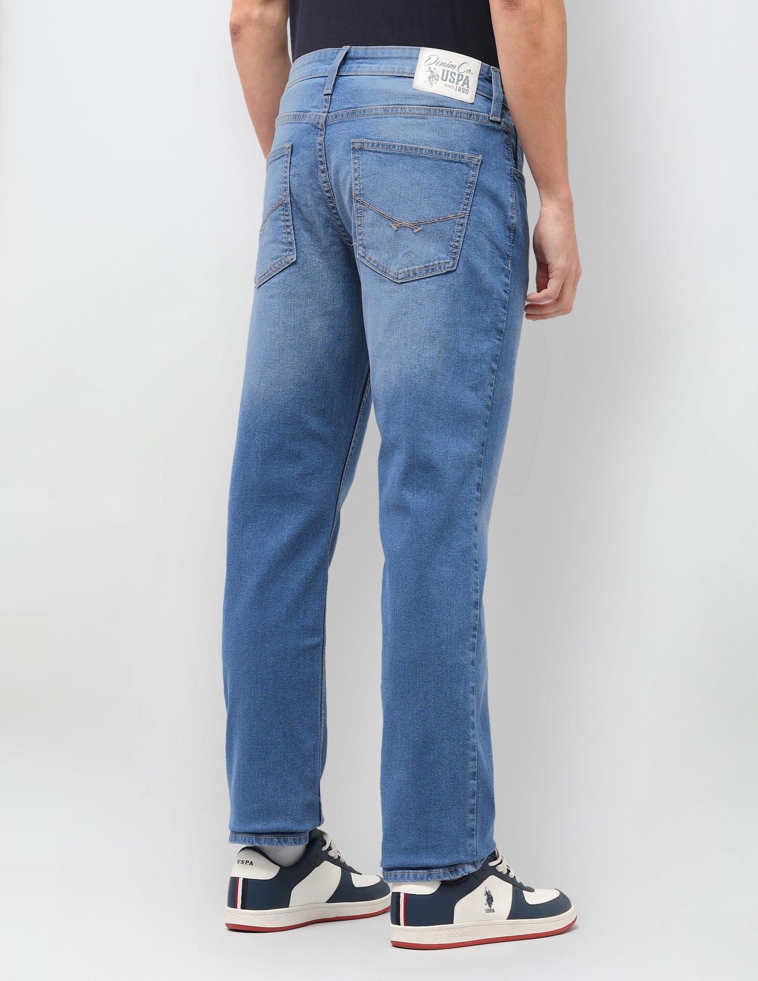 Solid Straight Fit Jeans Blue - U.S. Polo Assn. India | Large