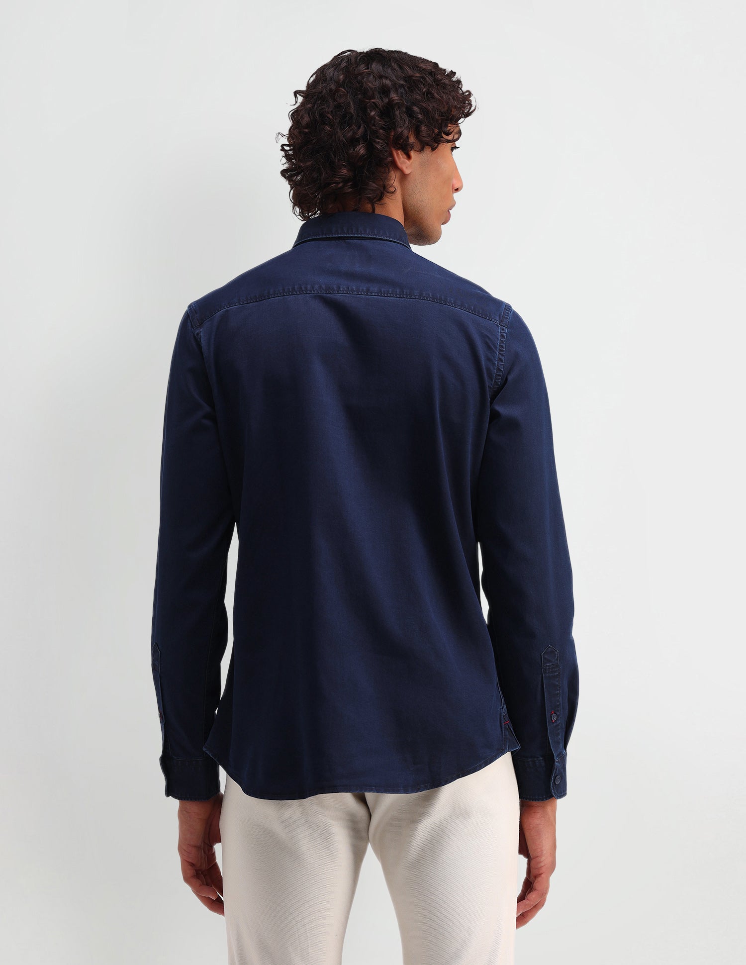 Solid Pattern Twill Shirt Navy - U.S. Polo Assn. India | Large