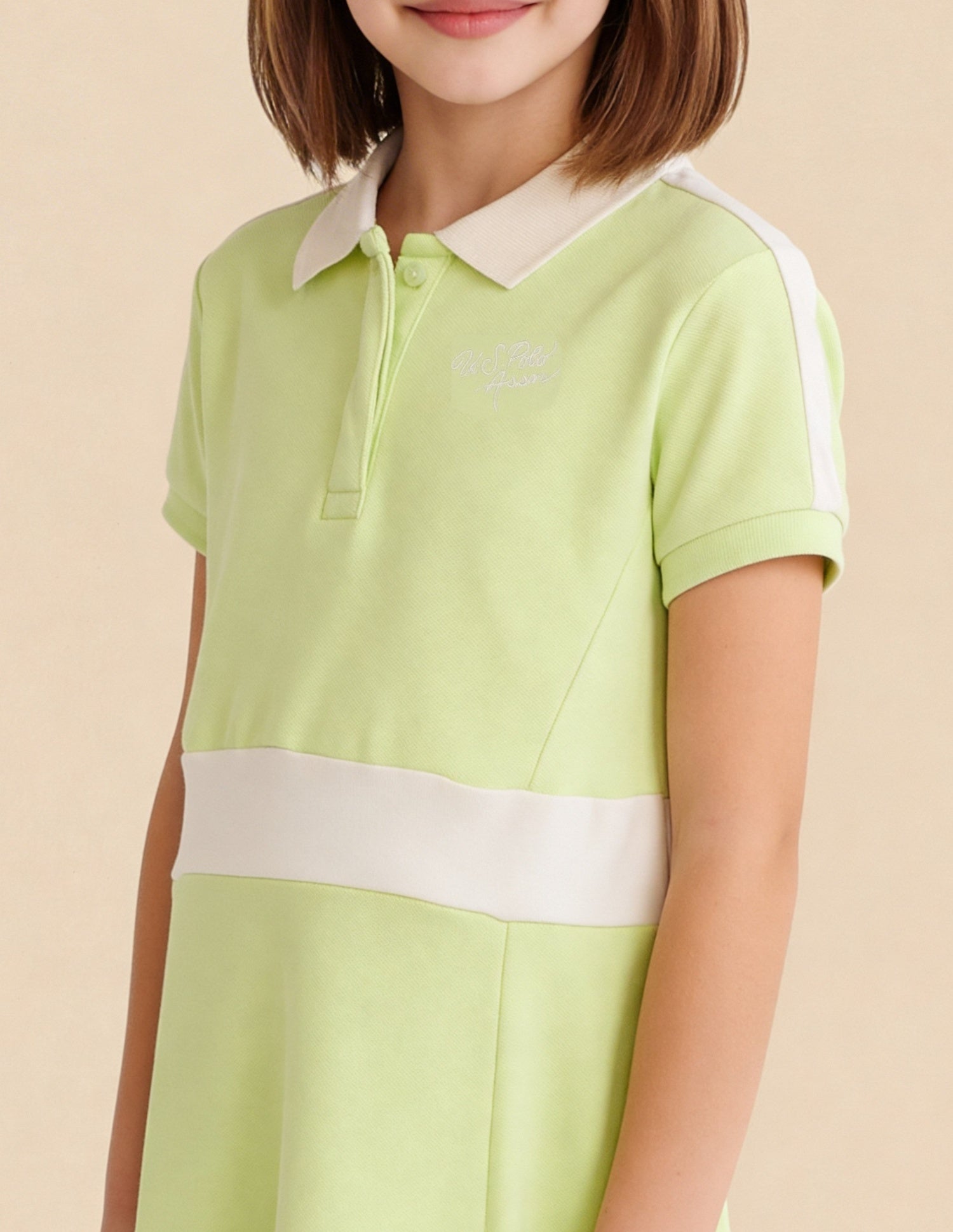 Solid A-Line Fit Knit Dress Light Green - U.S. Polo Assn. India | Large