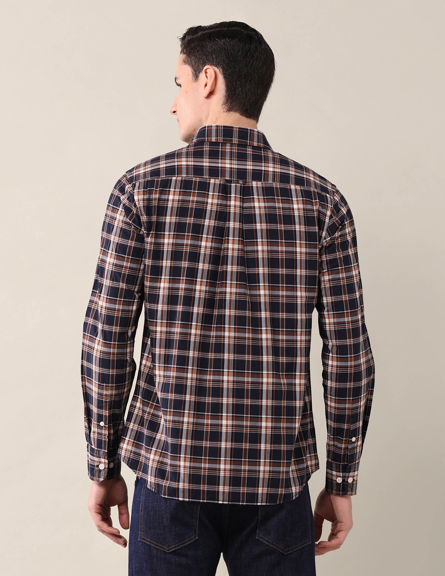 Grid Tattersall Checked Tailored Fit Shirt Navy - U.S. POLO ASSN. | Large