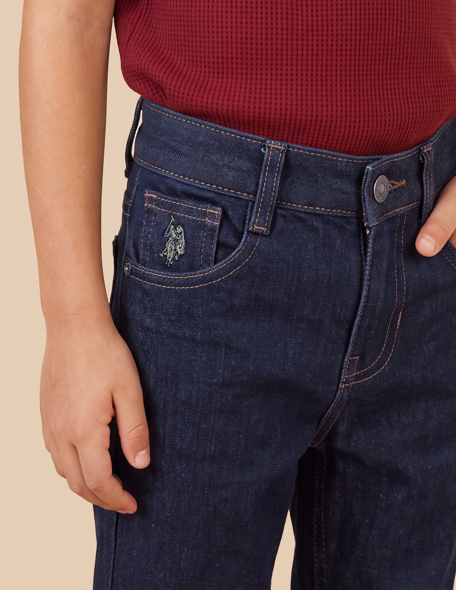 Baggy Fit Rinsed Jeans Dark Blue - U.S. Polo Assn. India | Large
