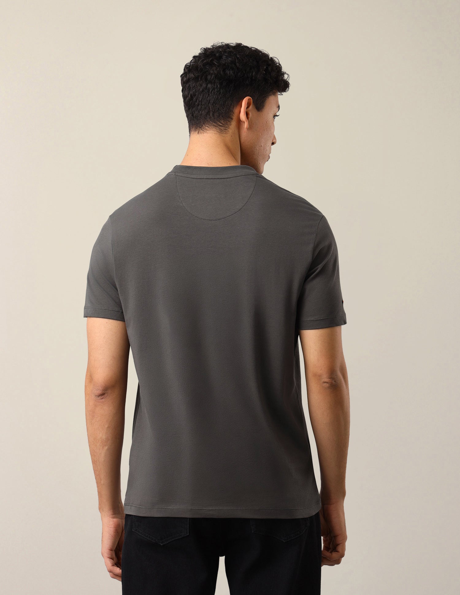 Graphic Brand Printed Slim Fit T-Shirt Dark Grey - U.S. Polo Assn. India | Large